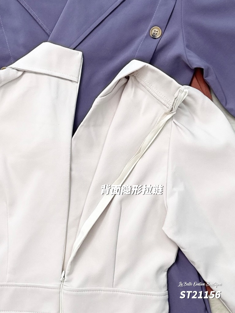 气质西装领假纽扣设计连身裤 (ST21156) - 特价-La'Belle Fashion Boutique Sdn Bhd