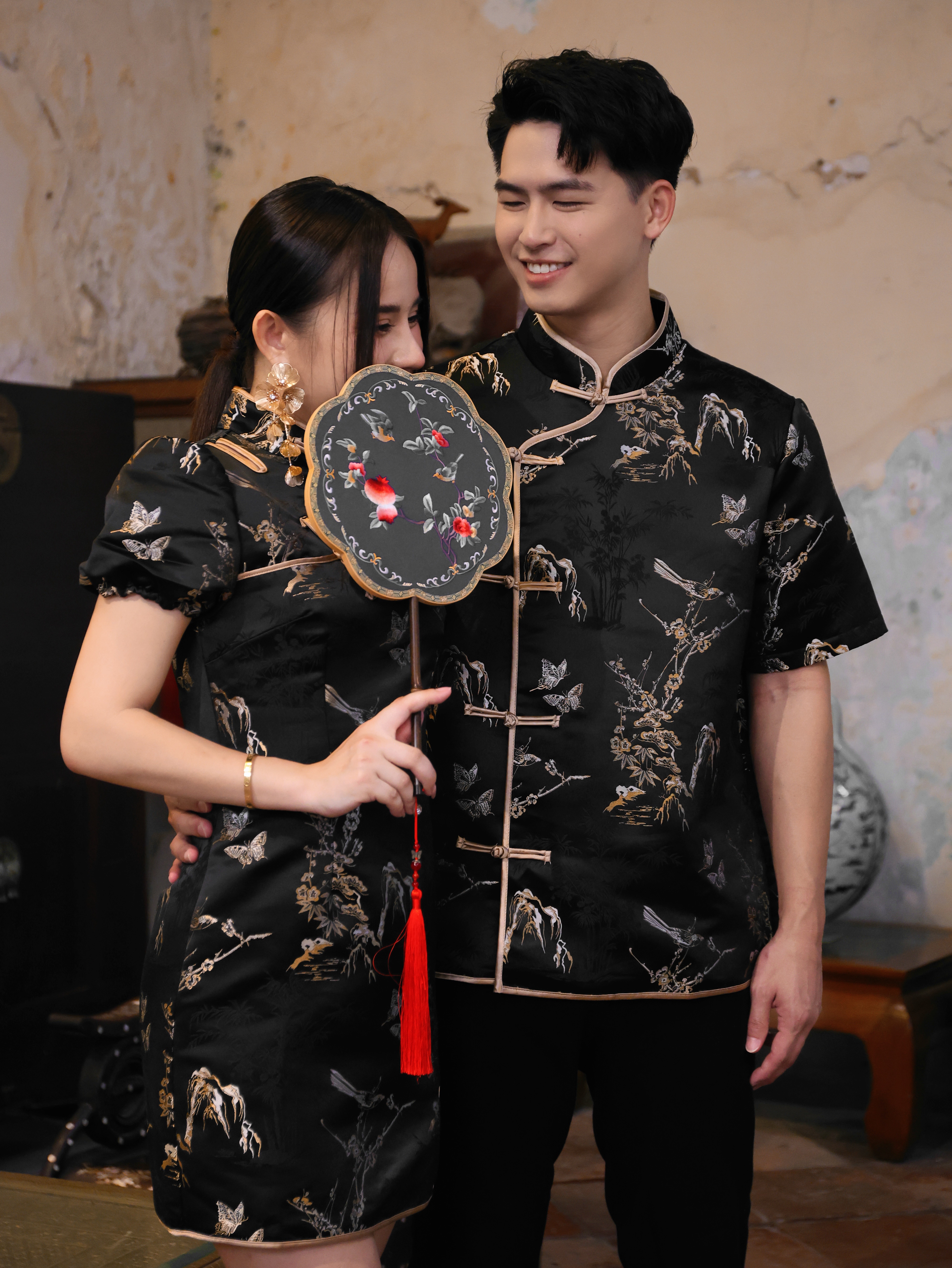 【LBP GXFC 独家新年系列-蝶意莺情】新中式国风金丝鸟蝴蝶提花唐装上衣 (T90248)-La'Belle Fashion Boutique Sdn Bhd