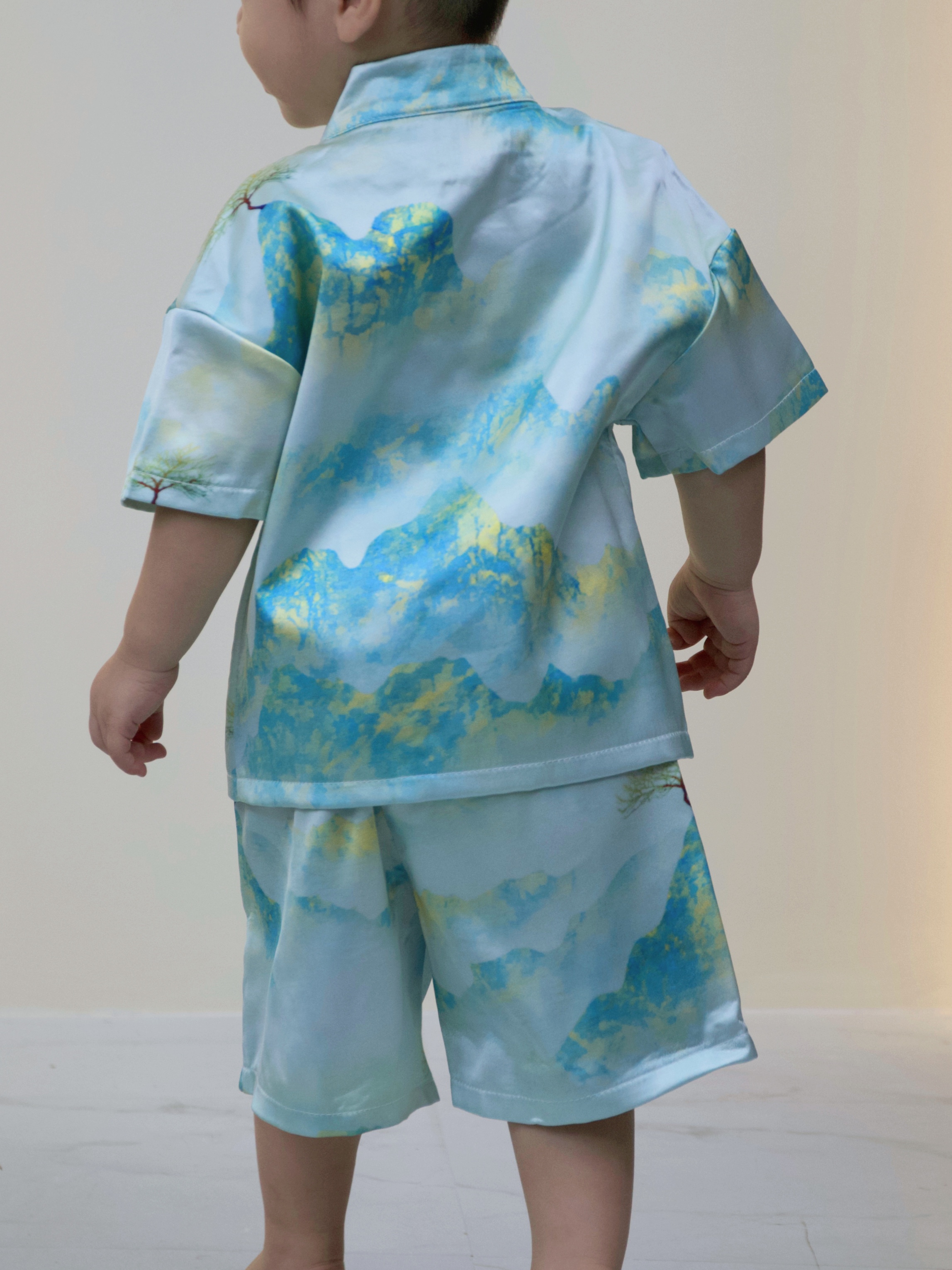 【LBP亲子系列】远山黛国风盘扣设计唐装两件套（F70108-儿子款）