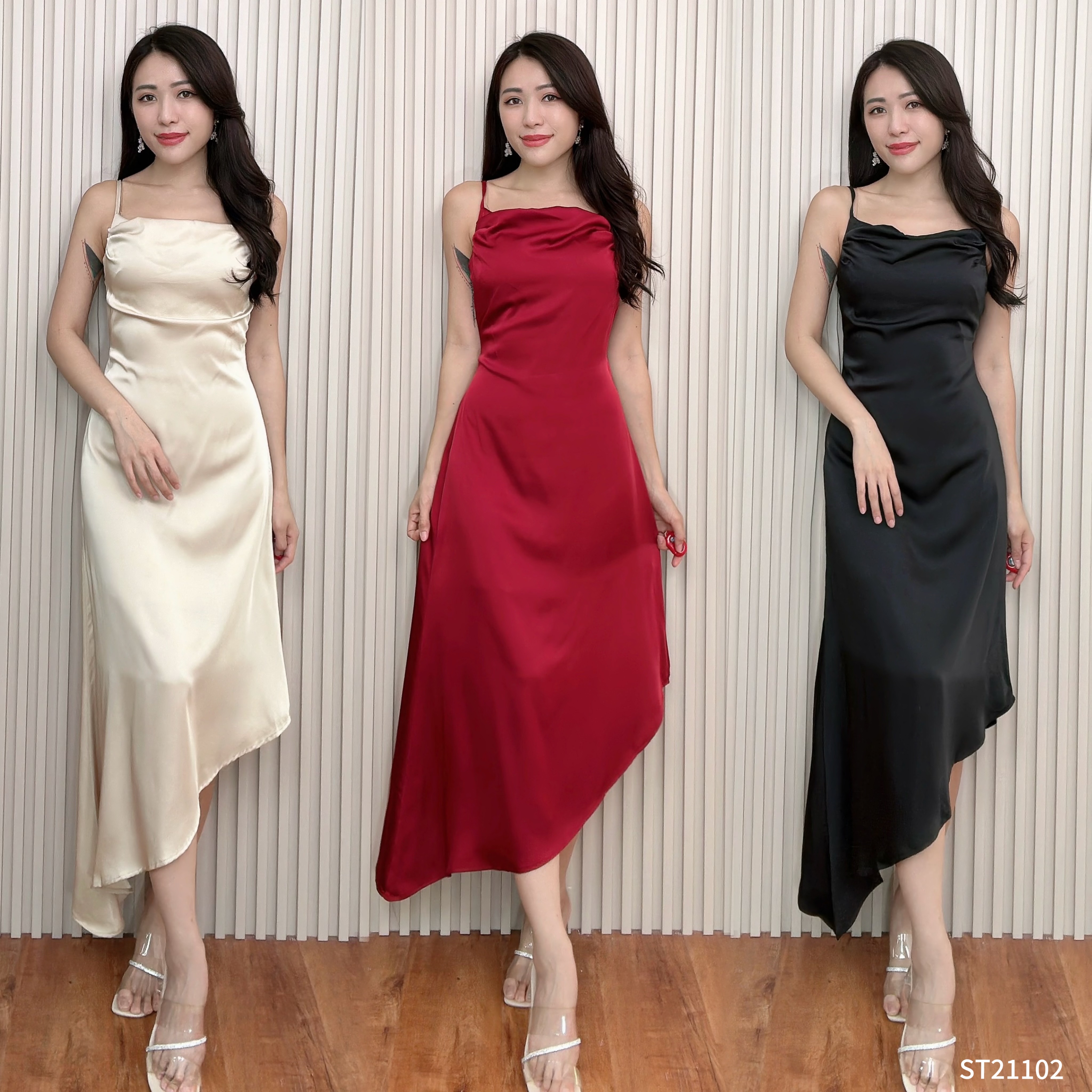 高贵不规则设计荡领吊带连身裙 (ST21102) - 特价-La'Belle Fashion Boutique Sdn Bhd