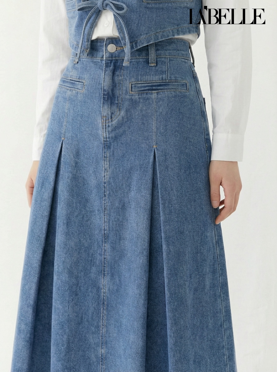 复古酷风牛仔两件套 (ST21603)