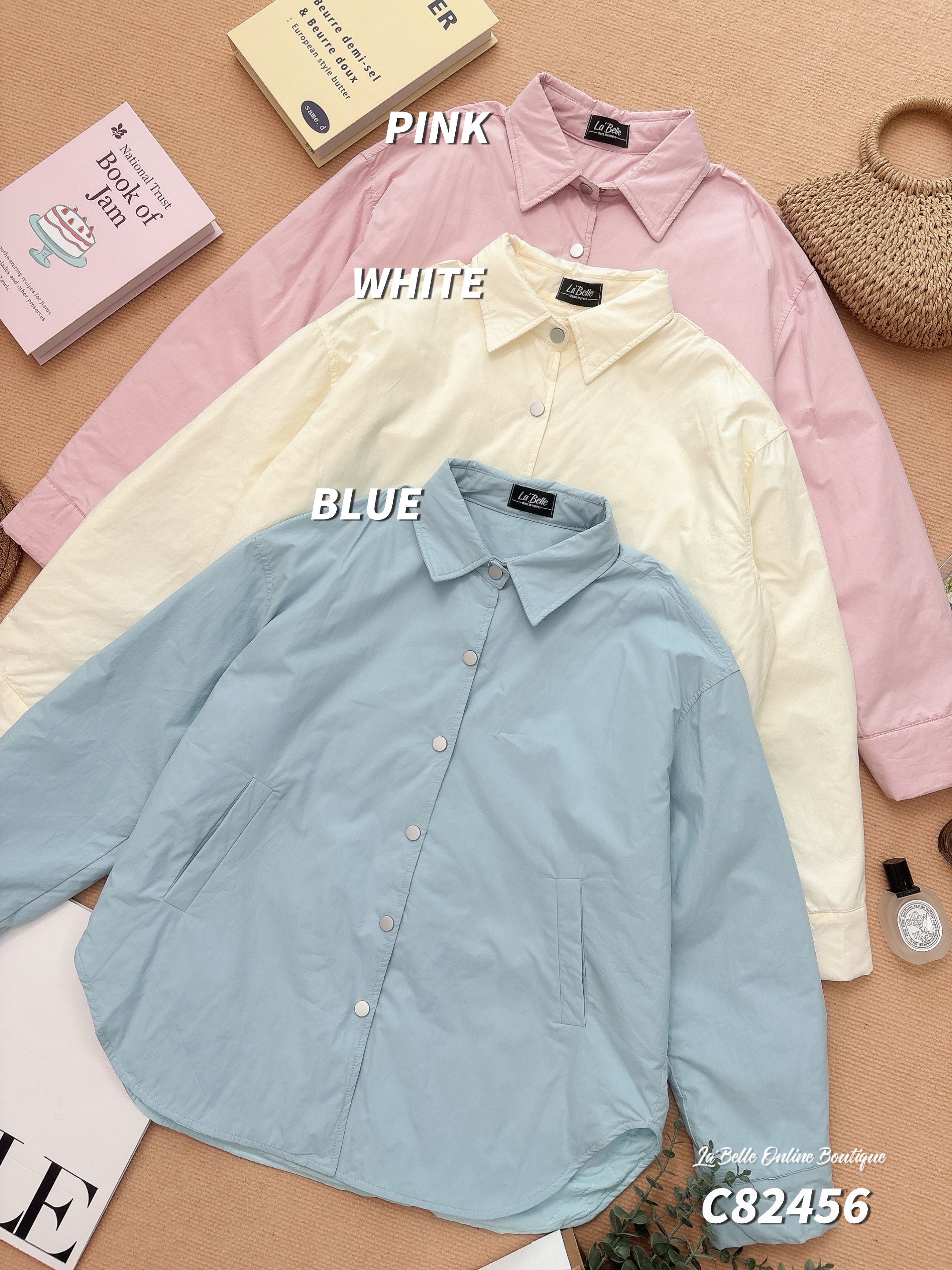 时尚宽松翻领长袖外套 （C82456）