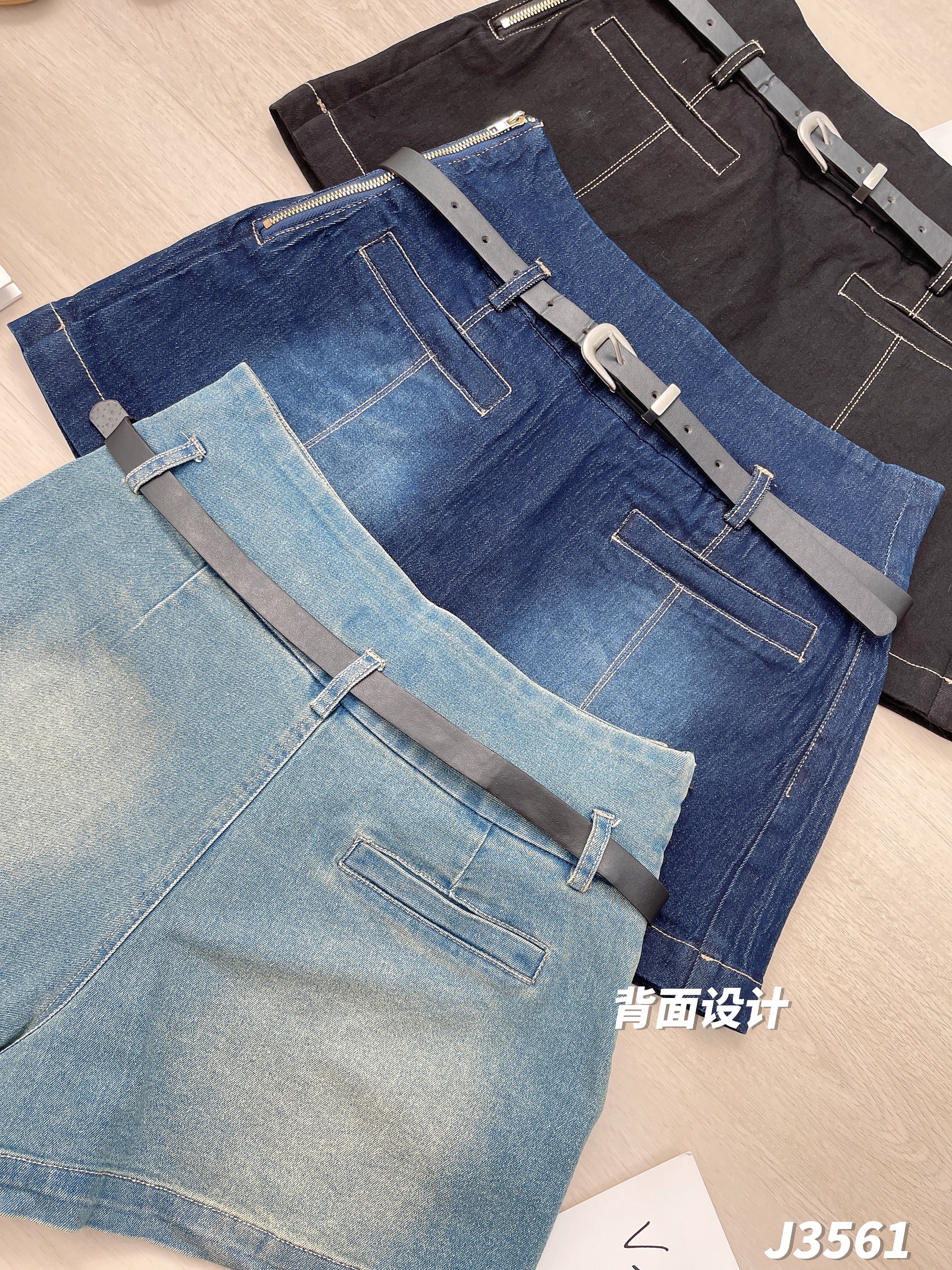 【LBP独家】酷帅A字高腰牛仔裤裙 (J3561)