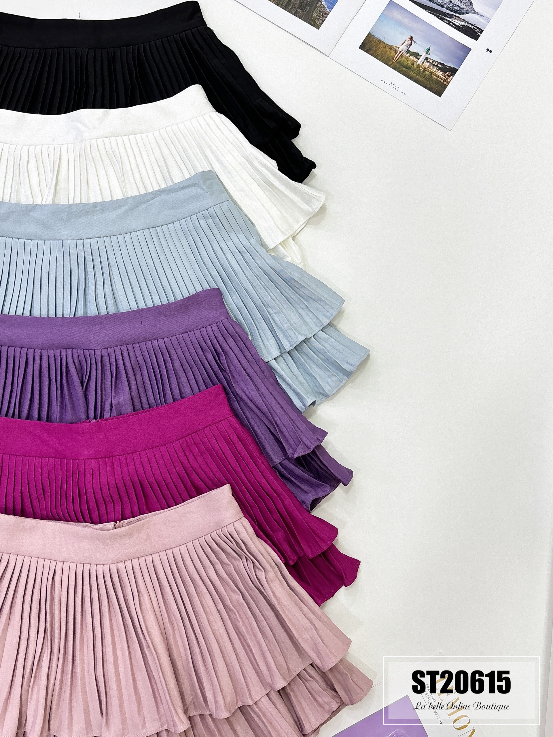 【LBP独家】甜美风双层百褶设计裤裙（ST20615）