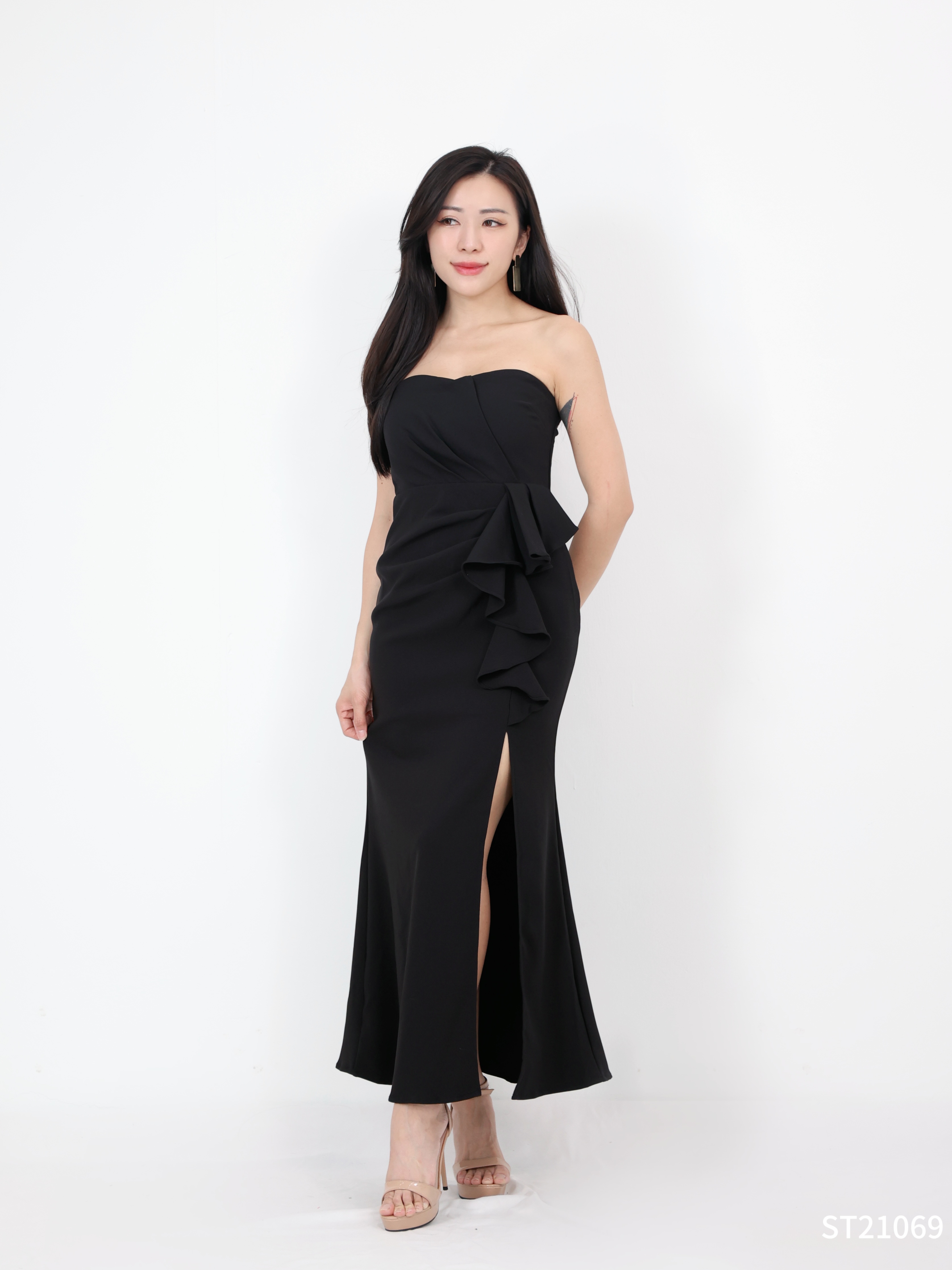 抹胸鱼尾开叉设计连身裙 (ST21069) - 特价-La'Belle Fashion Boutique Sdn Bhd