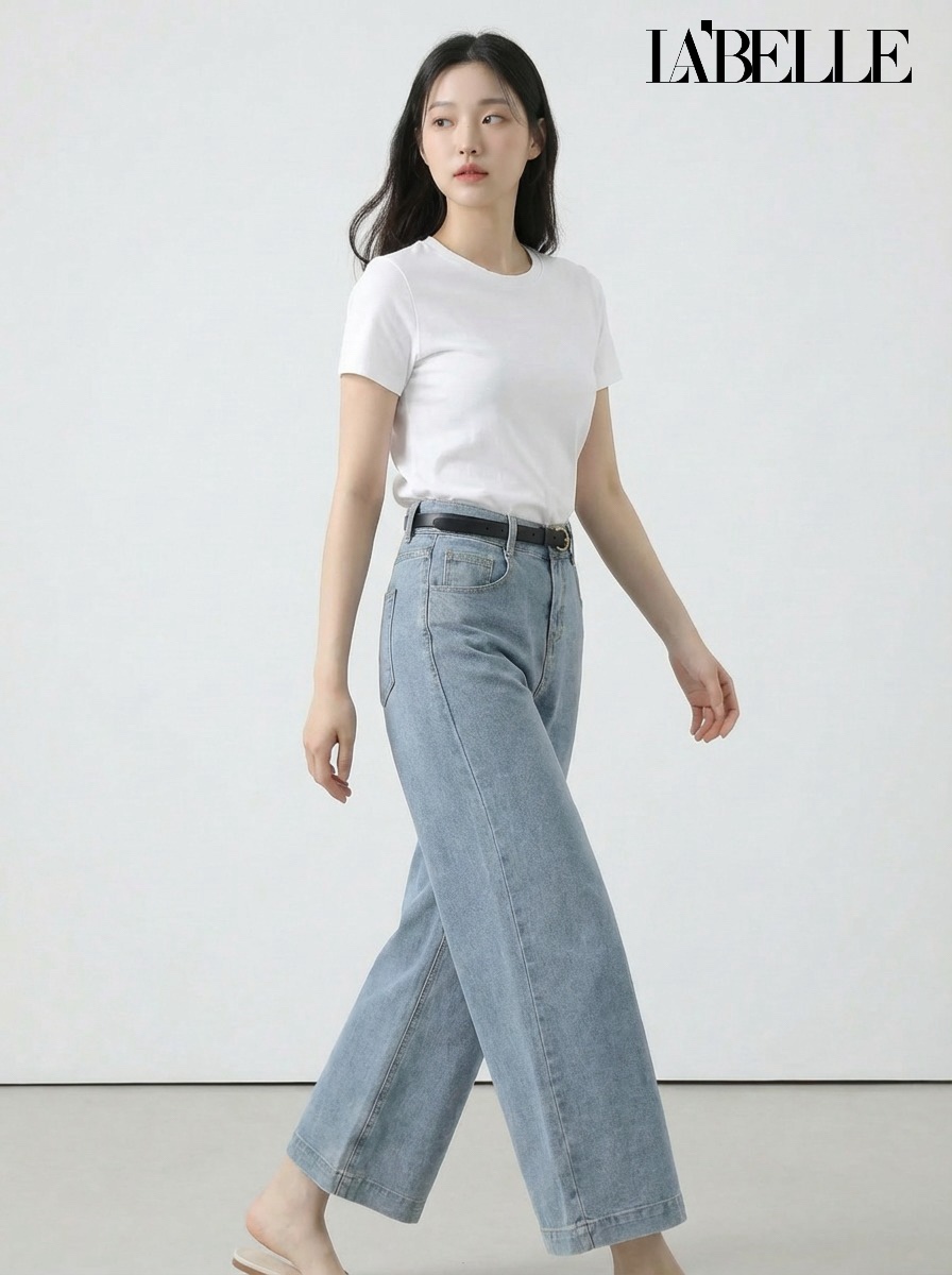 【LBP独家】百搭直筒阔腿高腰长裤 (J3578)