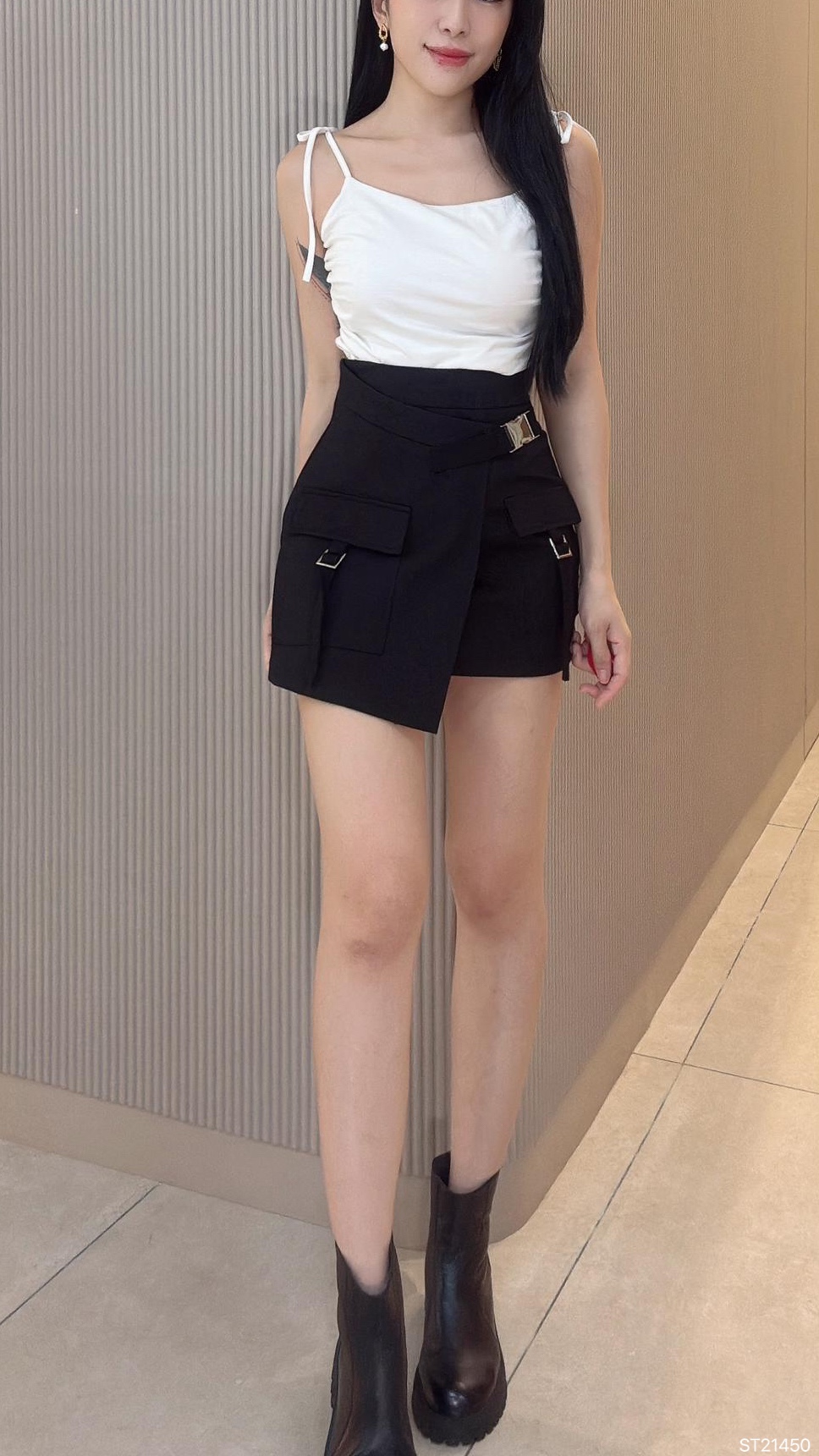 【LBP独家】酷Girl工装风A字显瘦高腰裙 (ST21450)