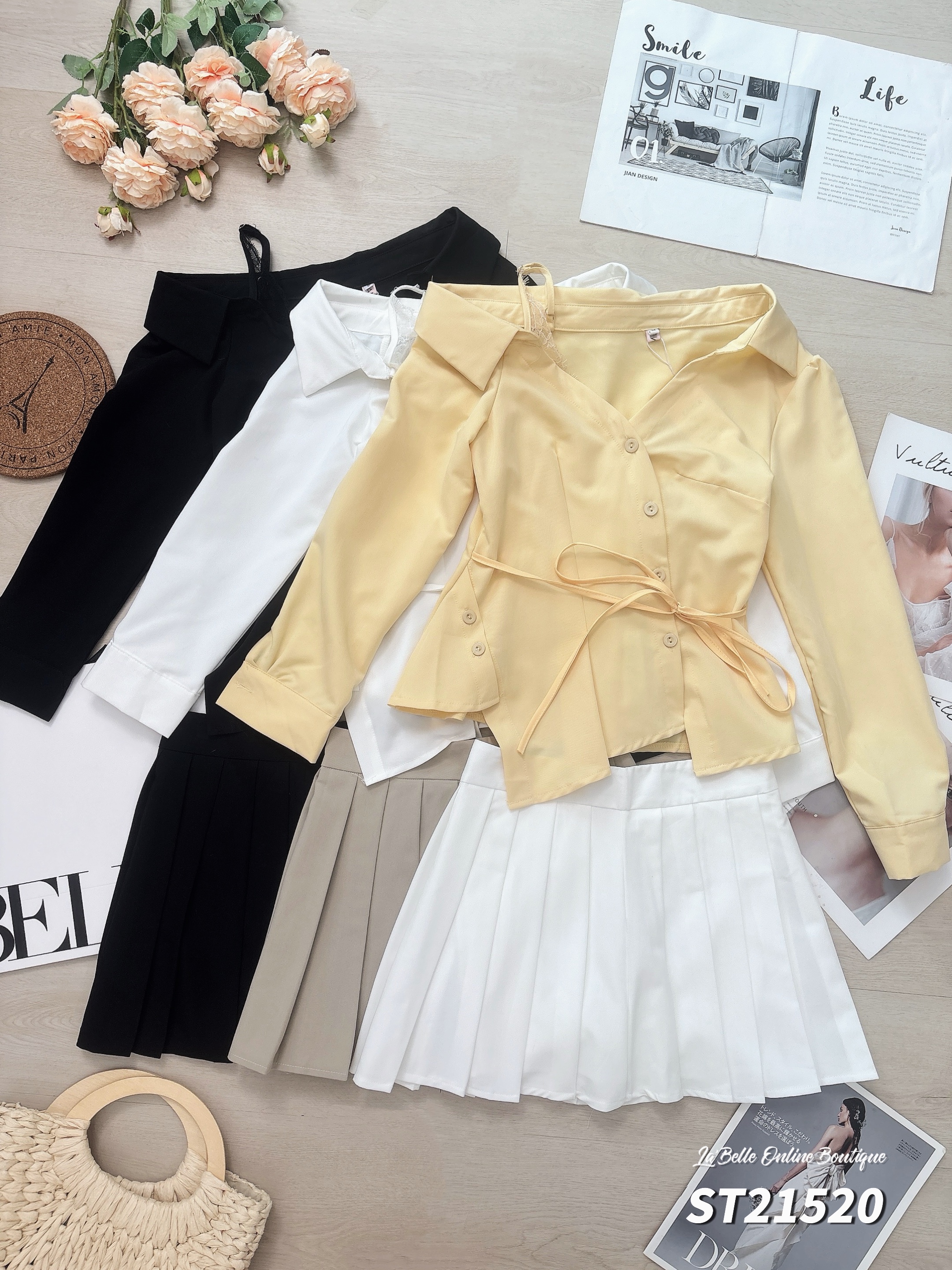 韩系撞色两件套 (ST21520)