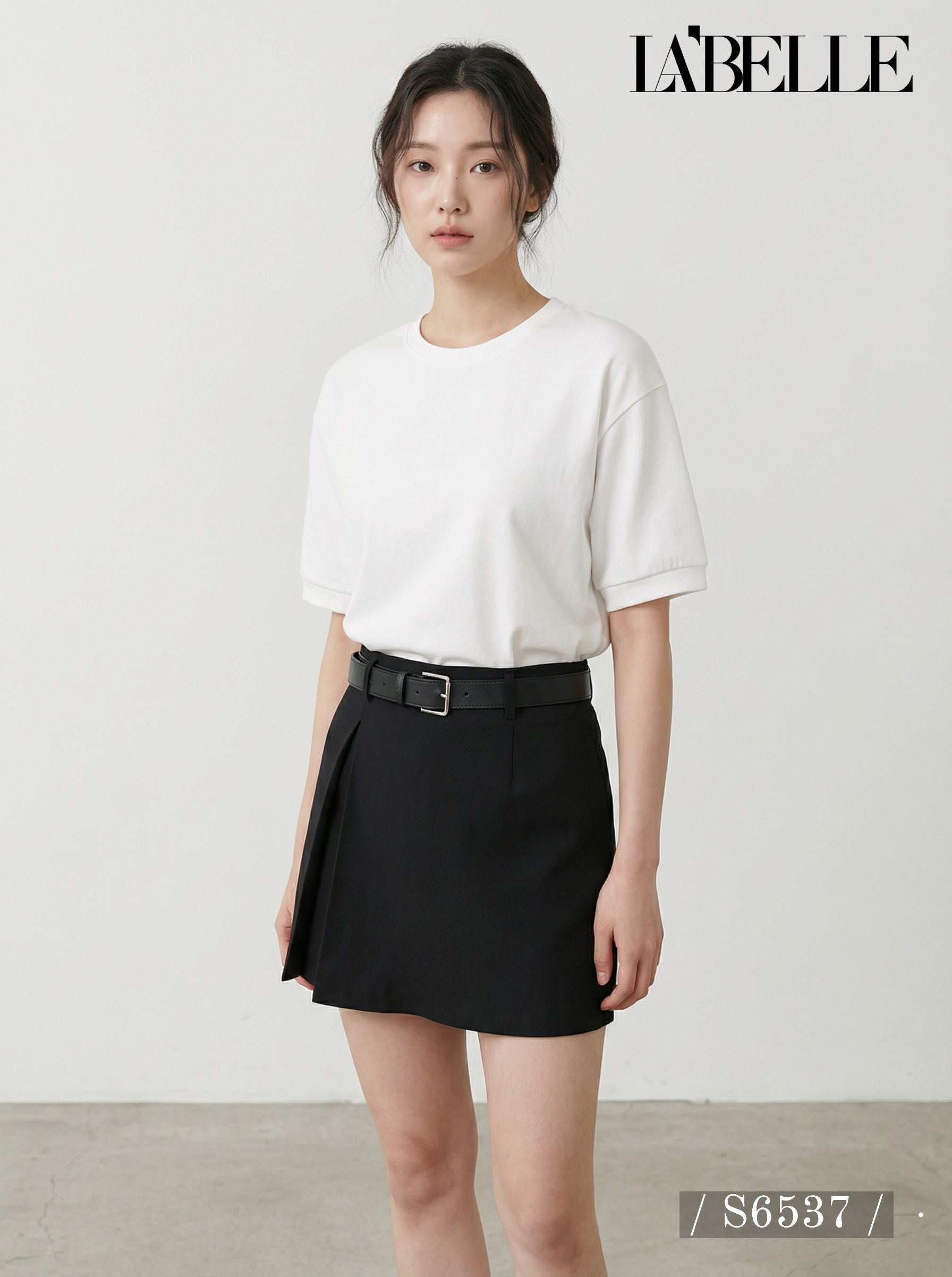 时尚百搭开叉设计高腰裤裙 (S6537)