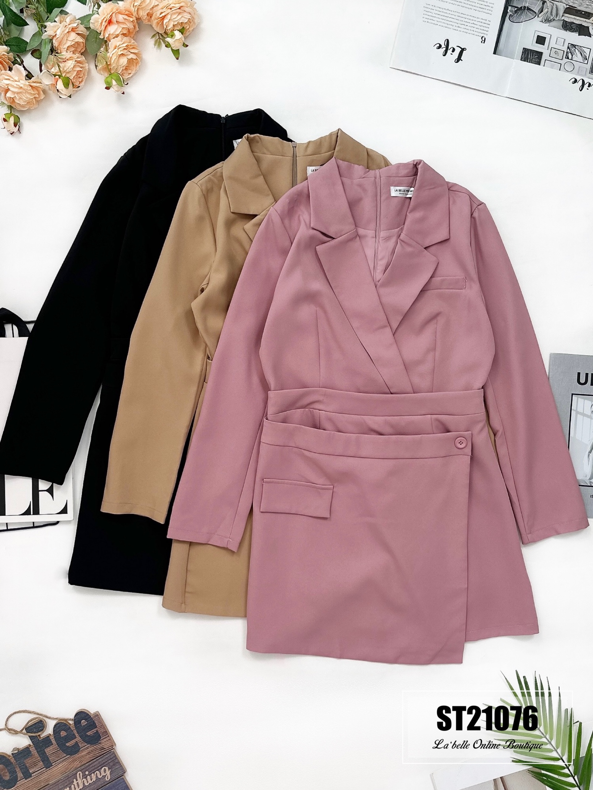 【LBP独家】职场御姐风不规则设计连身裤裙 (ST21076)-La'Belle Fashion Boutique Sdn Bhd