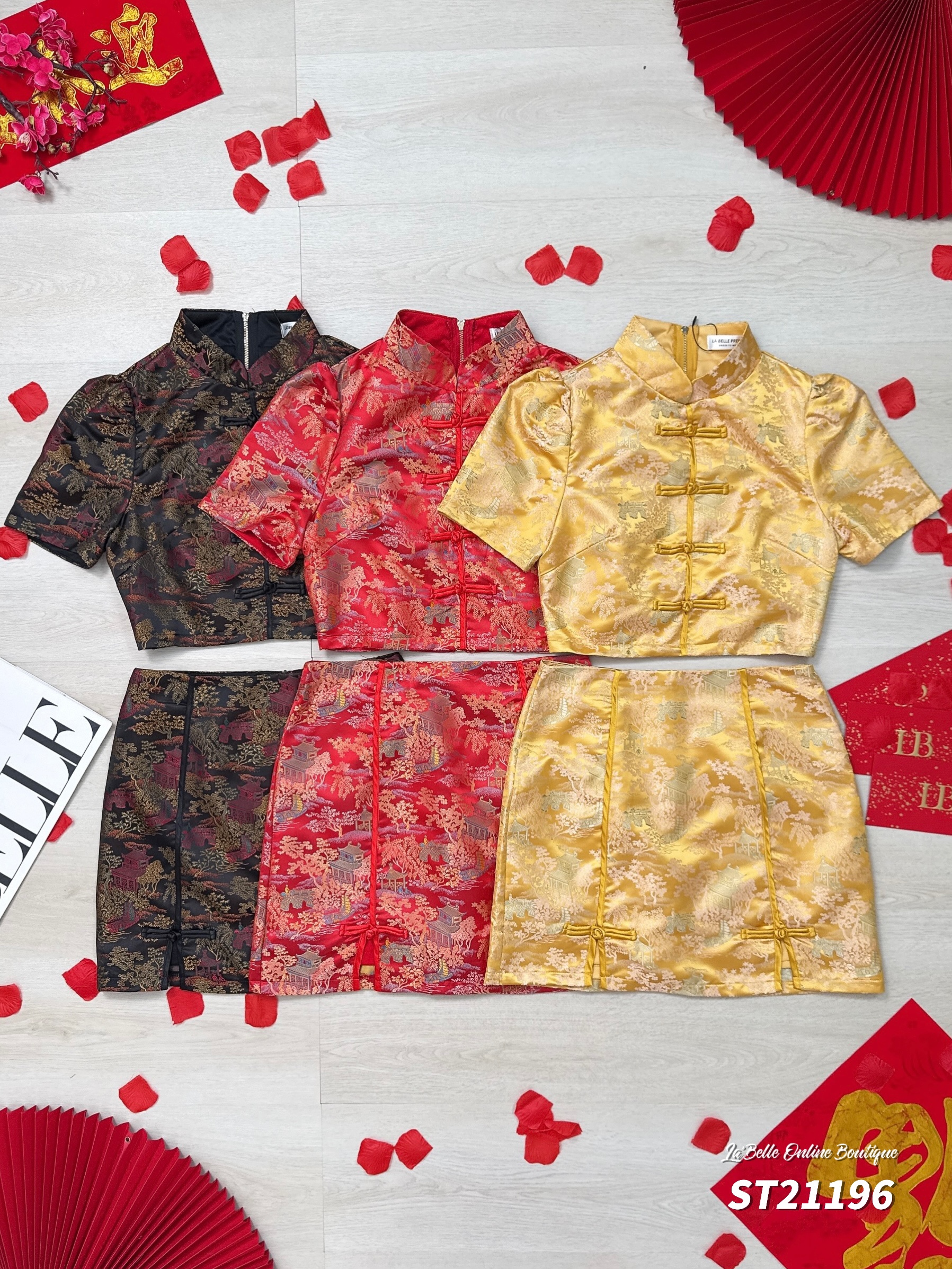 【LBP GXFC 独家新年系列】国风改良版旗袍两件套 (ST21196)-La'Belle Fashion Boutique Sdn Bhd