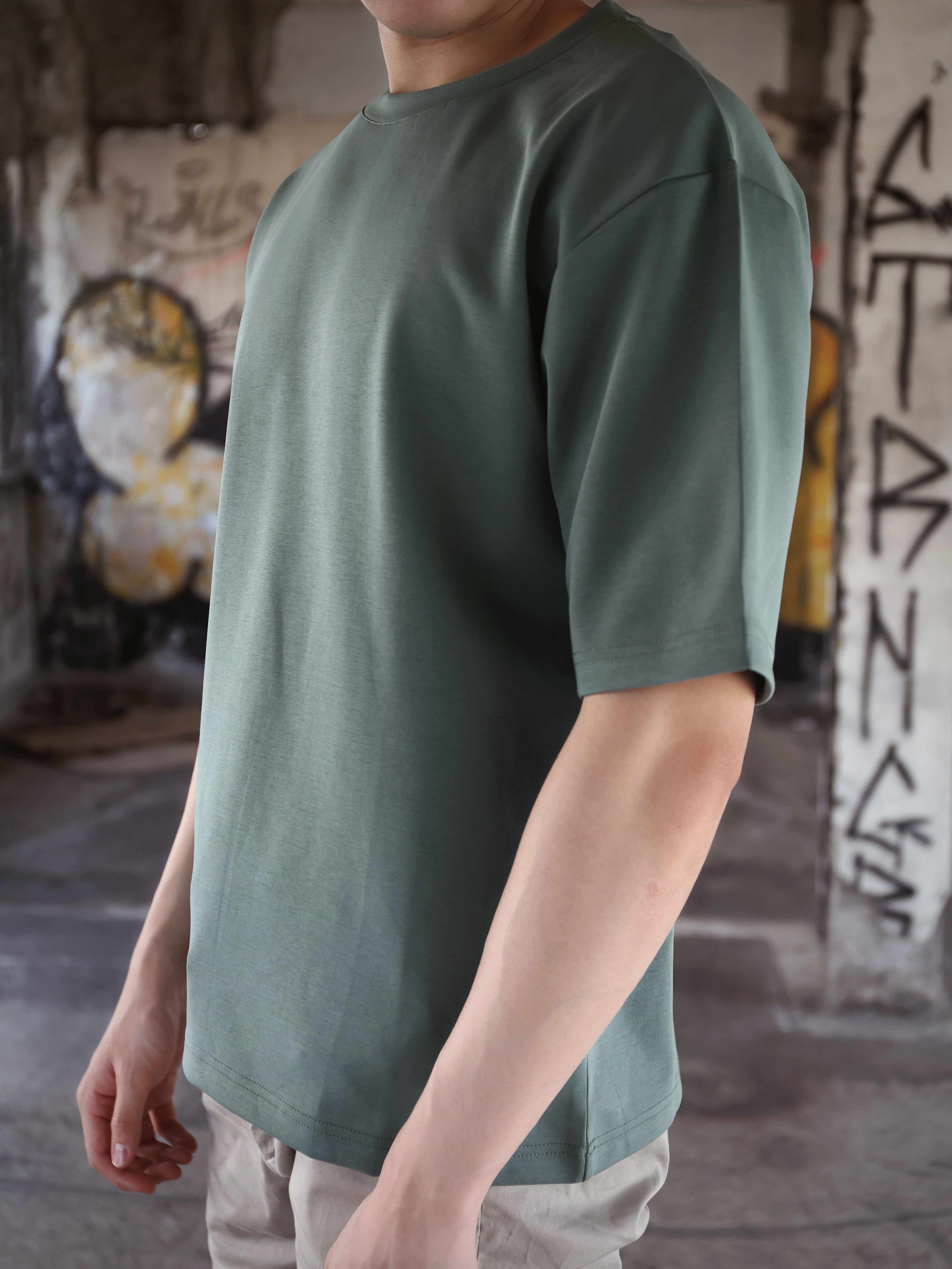 【STICKMEN】舒适圆领宽松OverSize上衣（SM100101 GREEN）