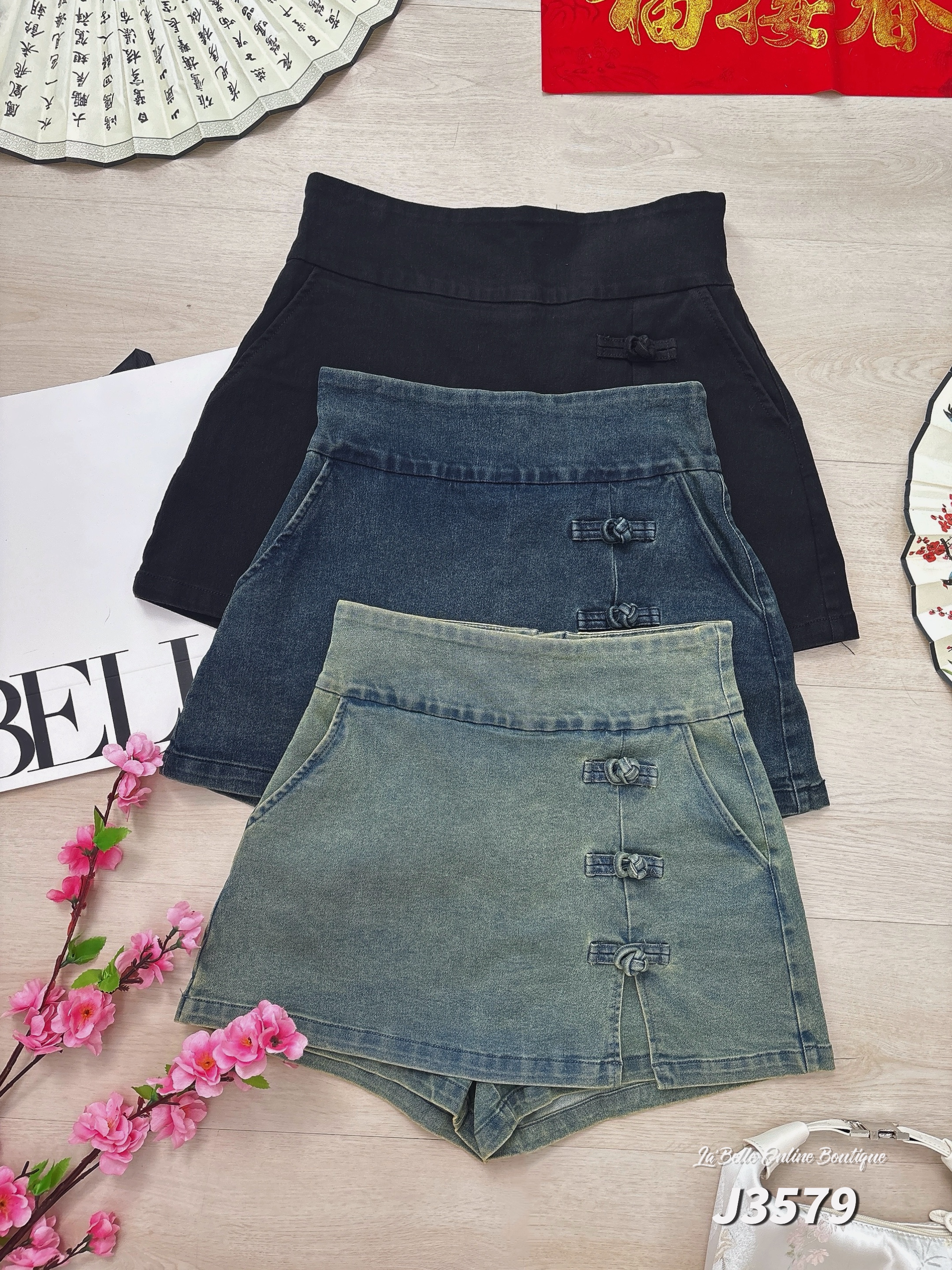 【LBP独家】时尚设计感A字高腰裤裙 (J3579)