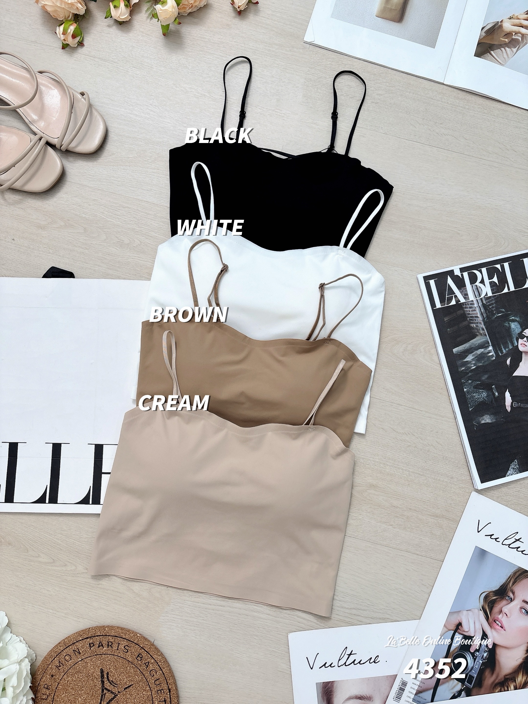 一体式冰丝无痕美背吊带内搭 (4352)