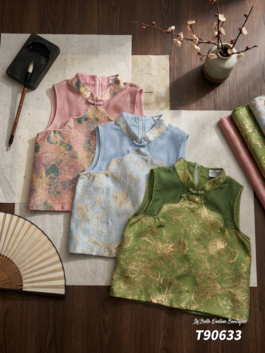 【LBP 独家新年系列】时尚不规则设计无袖旗袍上衣 (T90633)