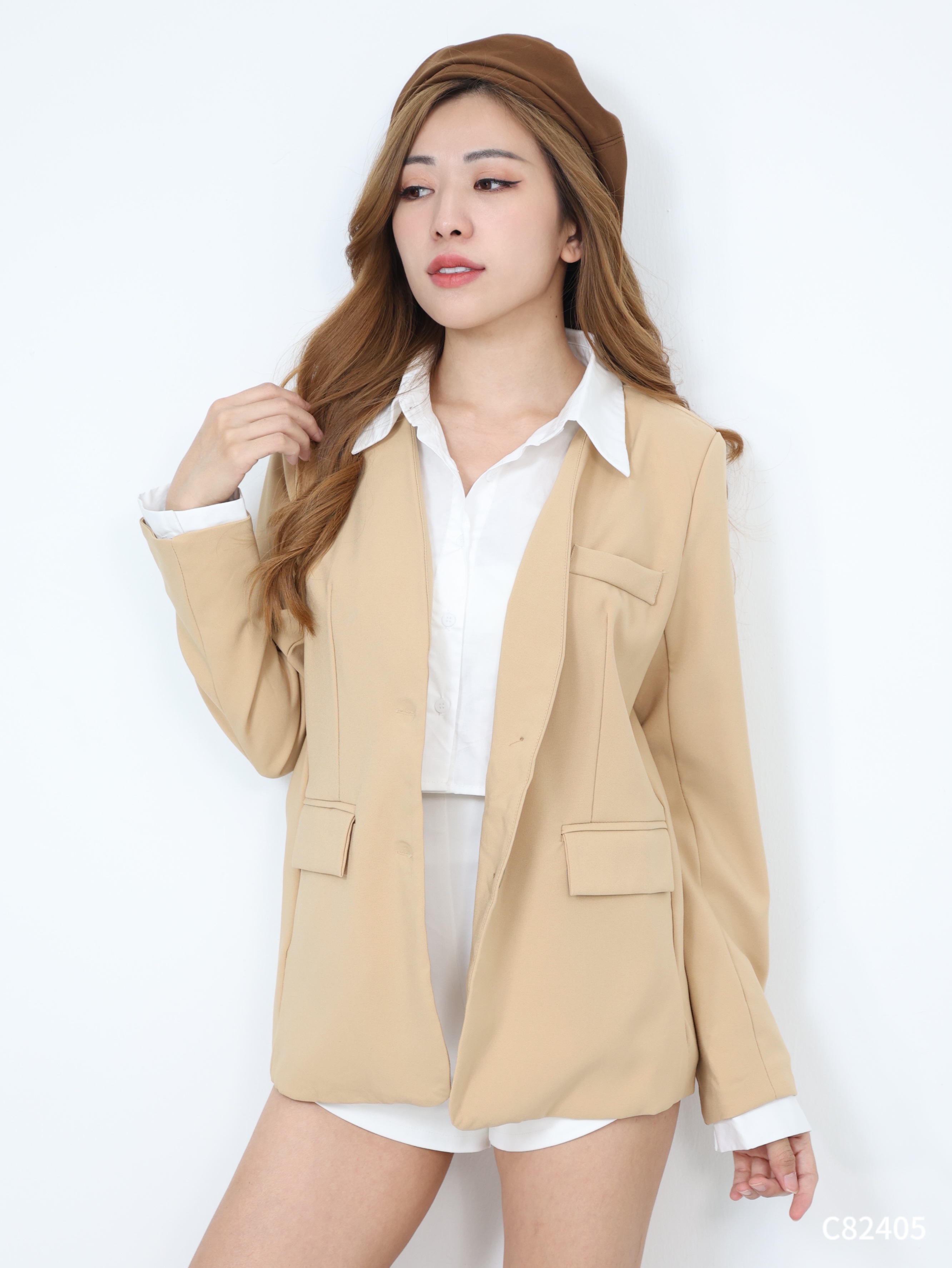 【LBP独家】时尚假两件拼接外套 (C82405) - 特价-La'Belle Fashion Boutique Sdn Bhd