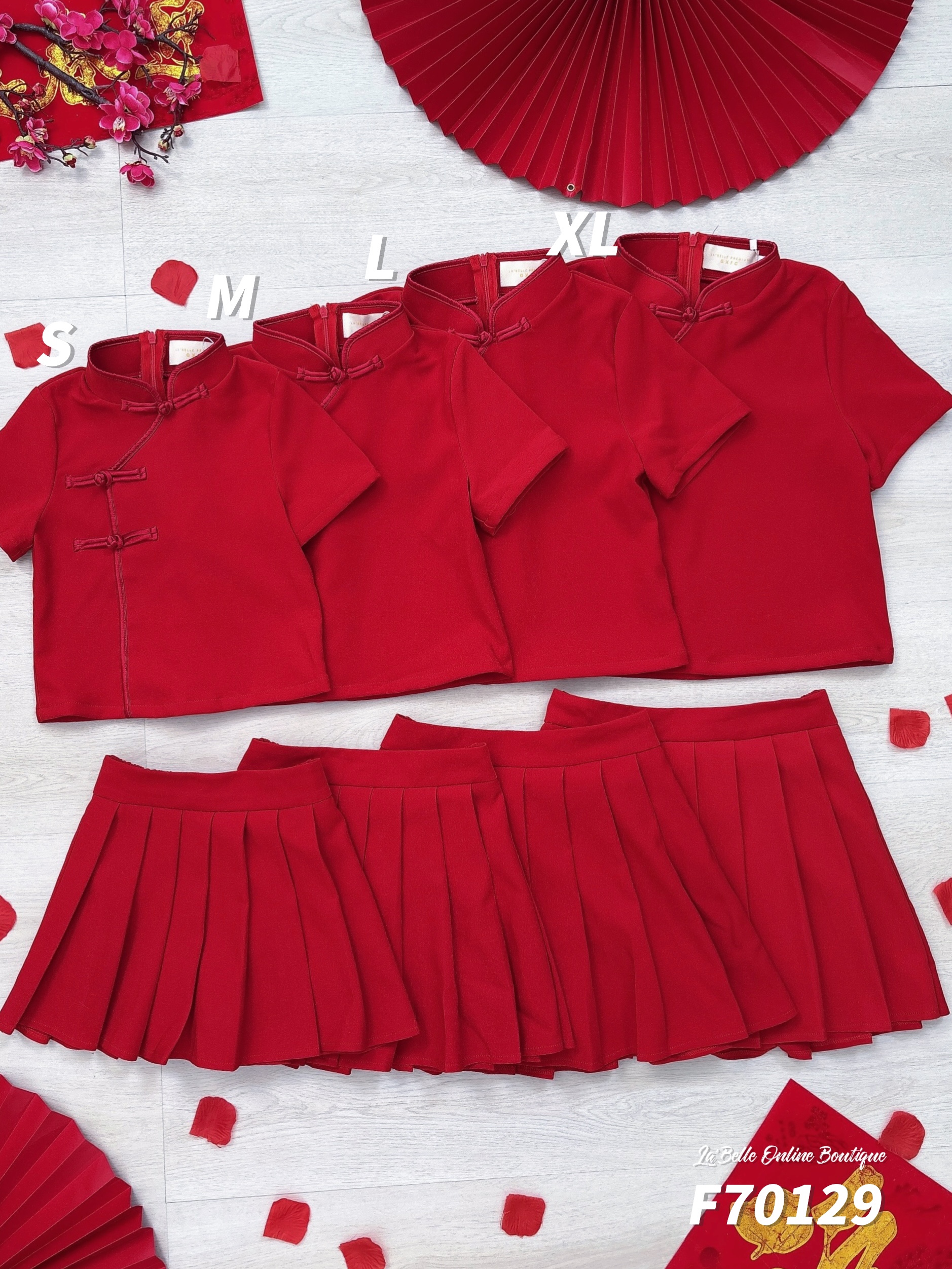 【LBP亲子系列-红运当头】简约改良版旗袍两件套【女童款】(F70129)-La'Belle Fashion Boutique Sdn Bhd