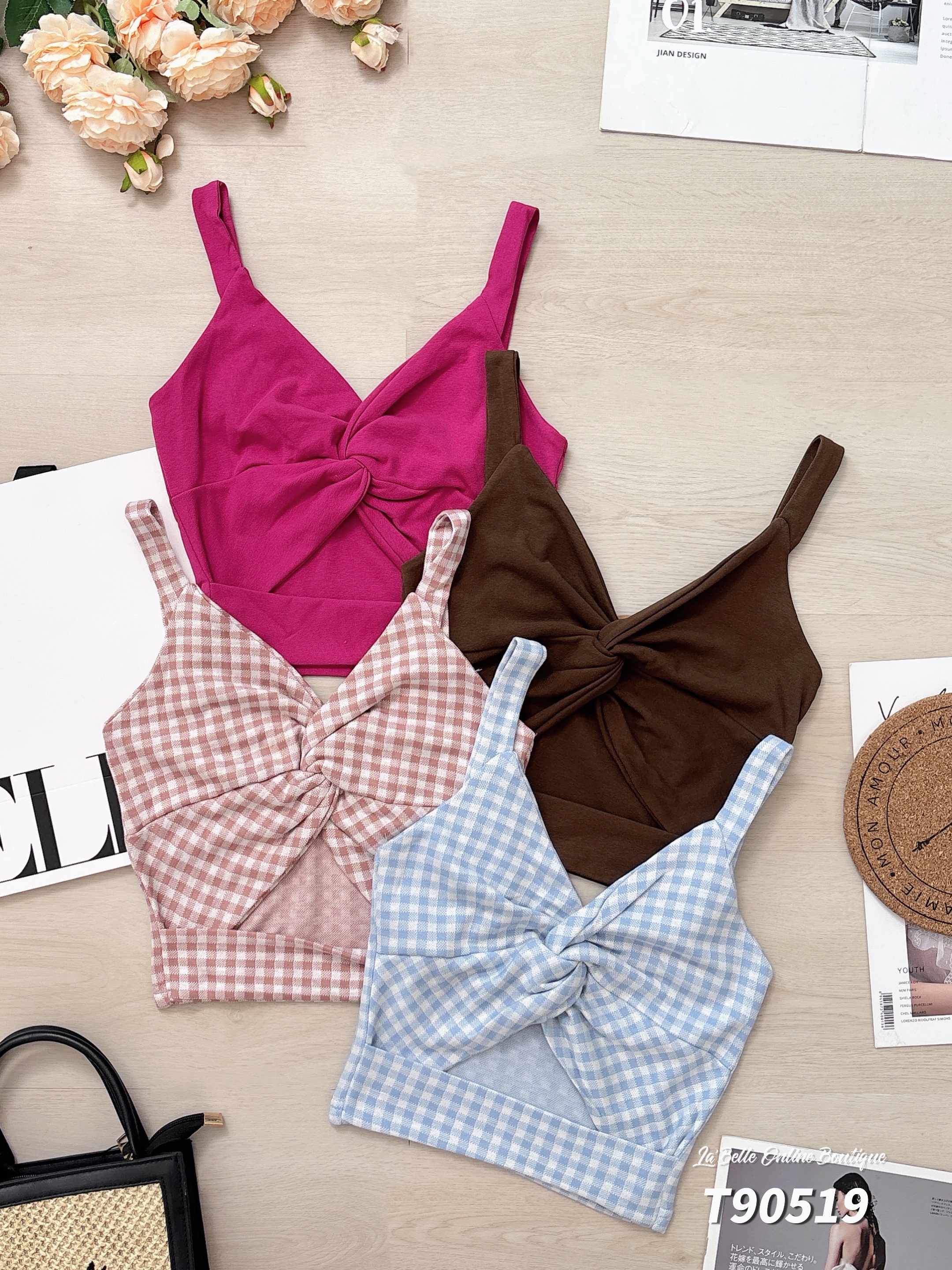 时尚螺旋镂空设计宽带V领上衣 (T90519)