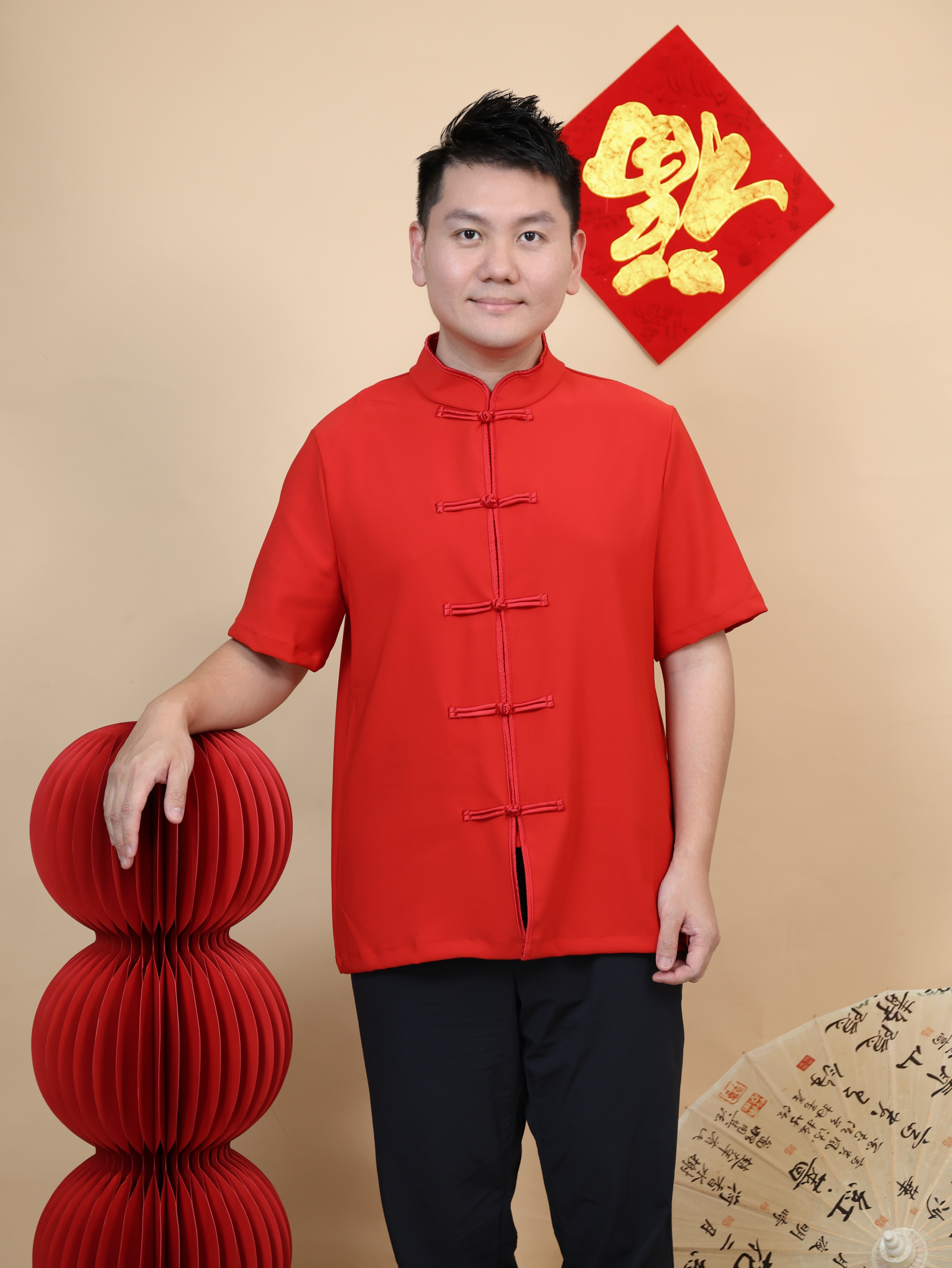 【LBP亲子系列-红运当头】复古中国风立领盘扣唐装上衣 / 外套【爸爸款】(F70126)-La'Belle Fashion Boutique Sdn Bhd