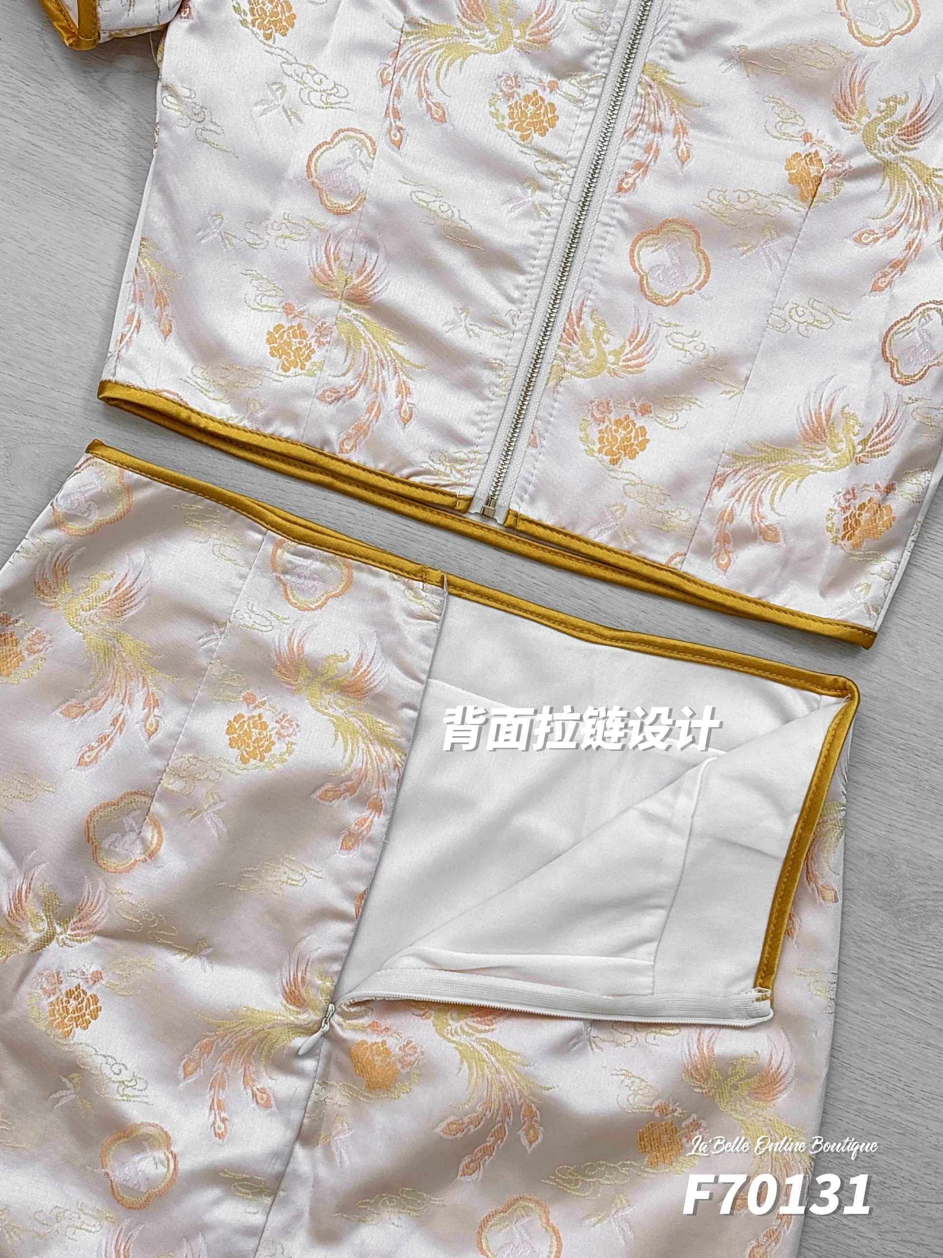 【LBP亲子系列-凤舞云霞】时尚改良版凤凰图旗袍两件套【妈妈款】 (F70131)-La'Belle Fashion Boutique Sdn Bhd