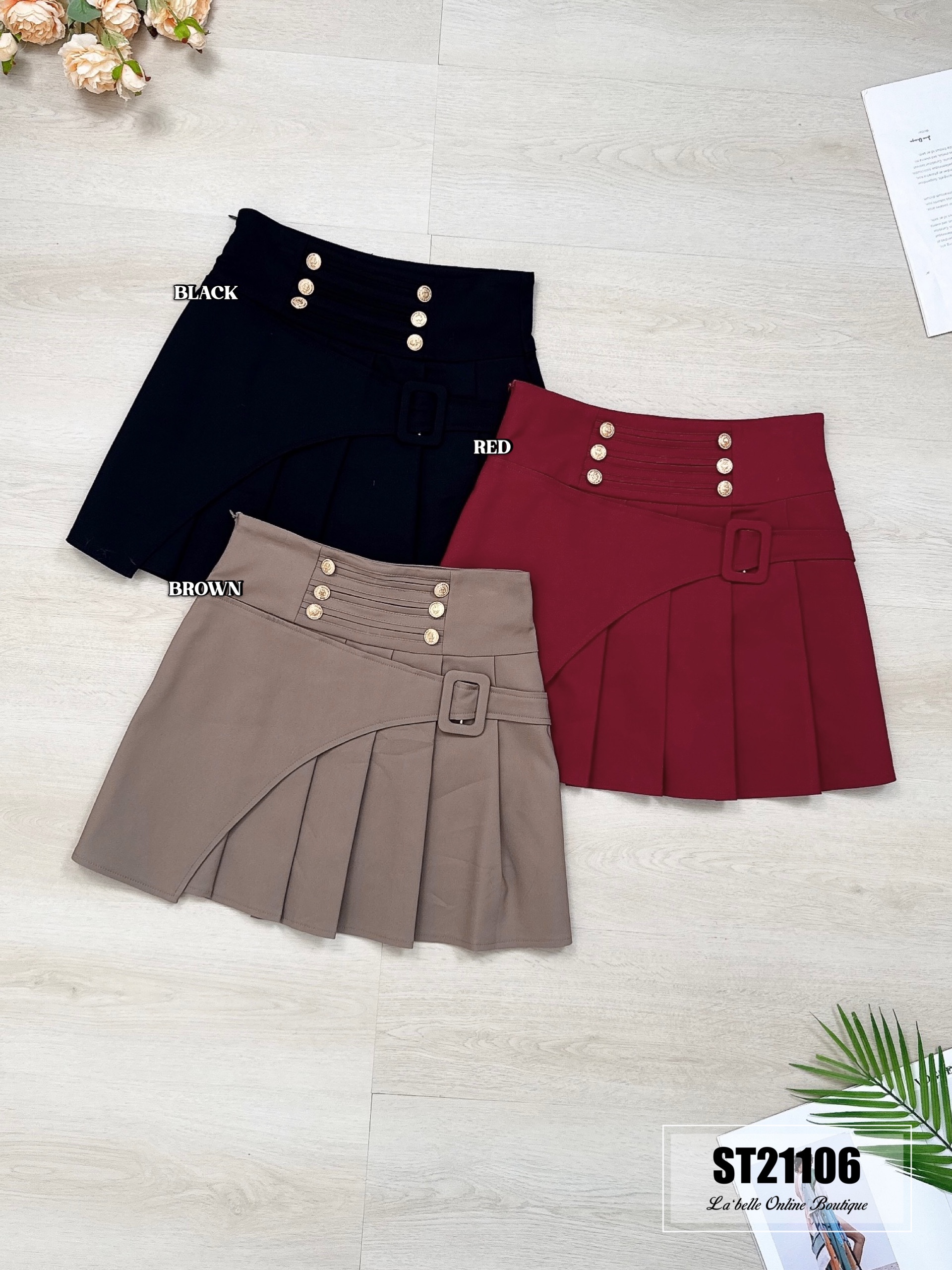 【LBP独家】时尚百搭不规则百褶A字裤裙 (ST21106) - 特价-La'Belle Fashion Boutique Sdn Bhd