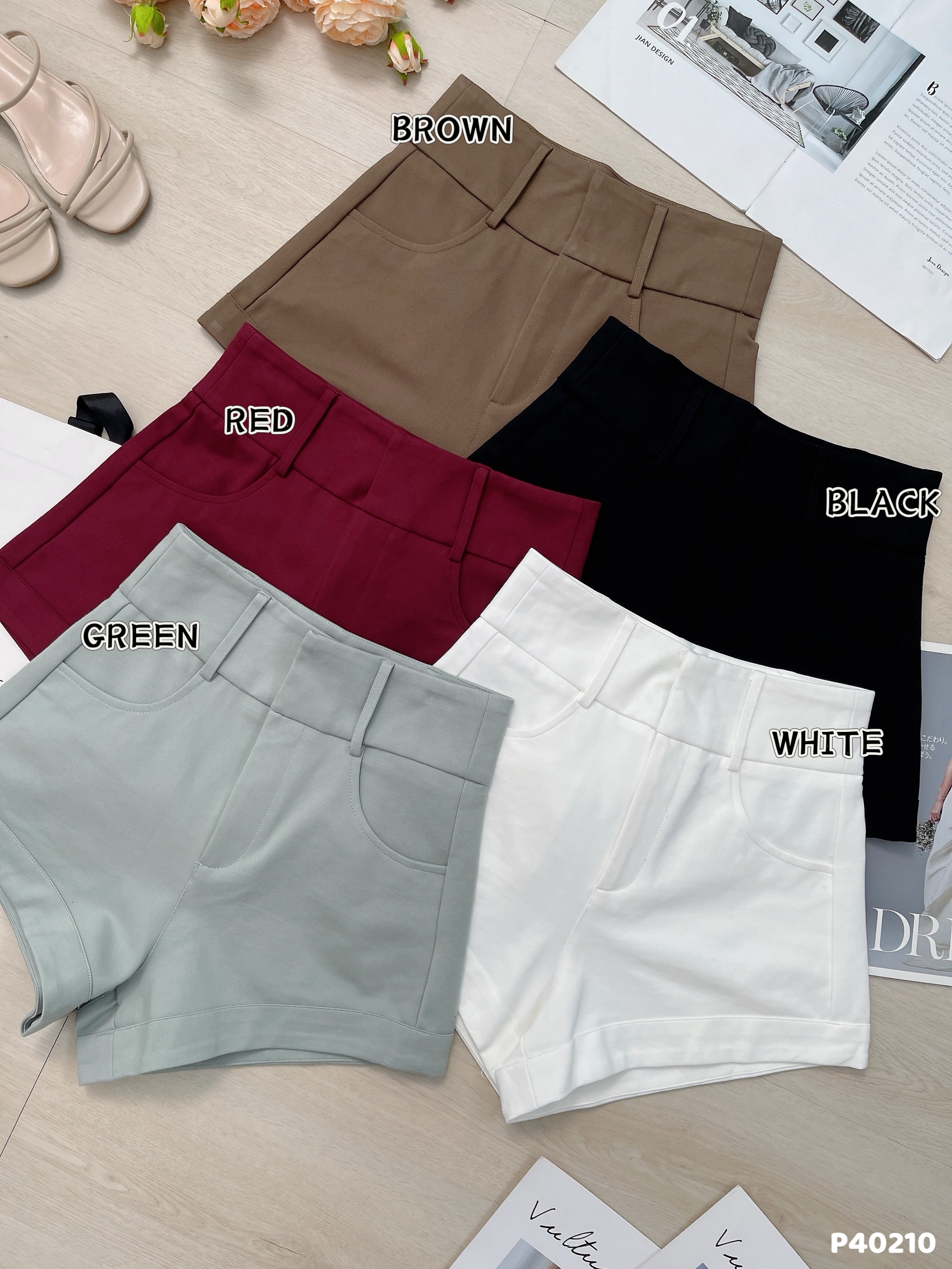 【LBP独家】百搭显瘦阔腿高腰短裤   (P40210)