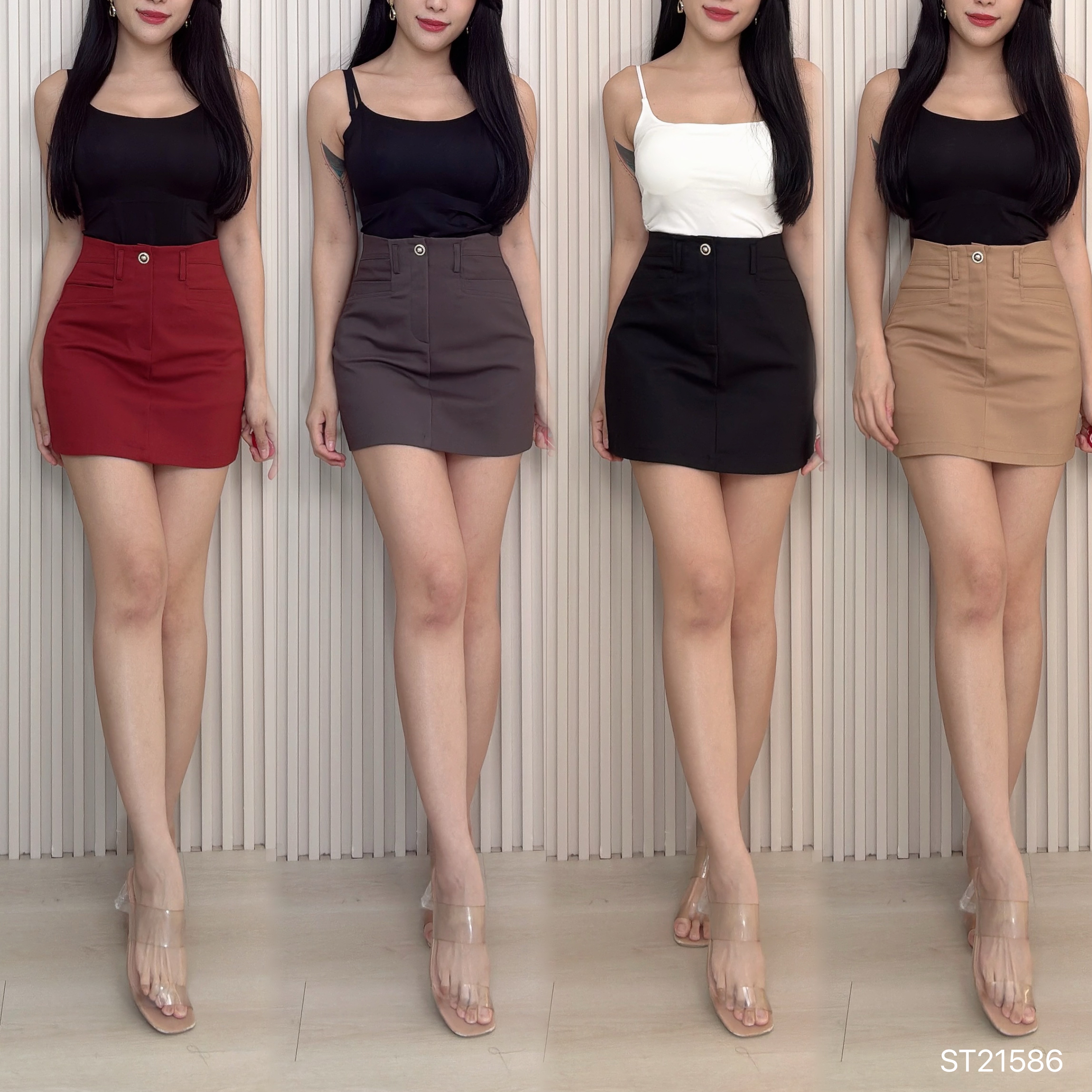 【LBP独家】时尚百搭A字高腰裤裙 (ST21586)