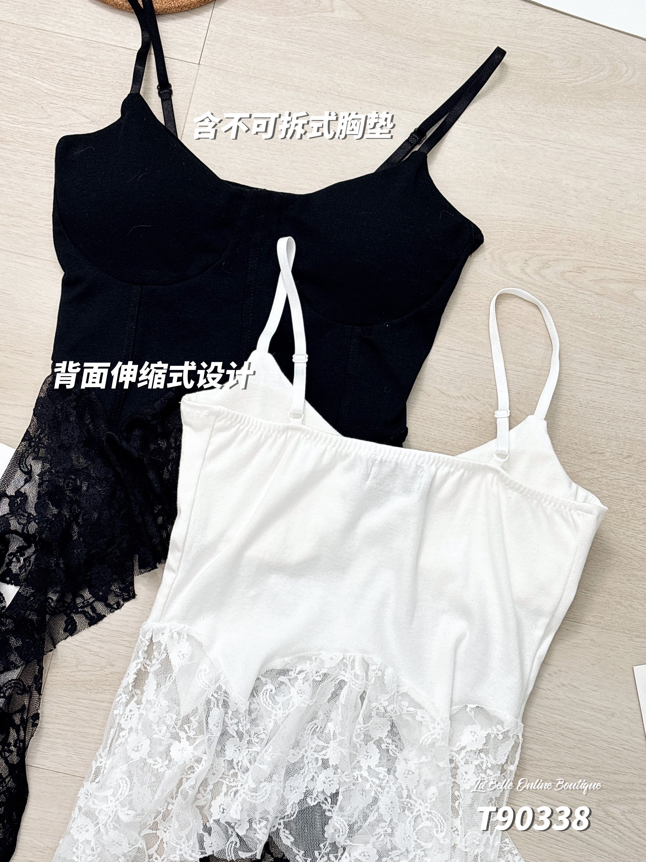 性感蕾丝花边鱼骨设计吊带上衣 (T90338)-La'Belle Fashion Boutique Sdn Bhd