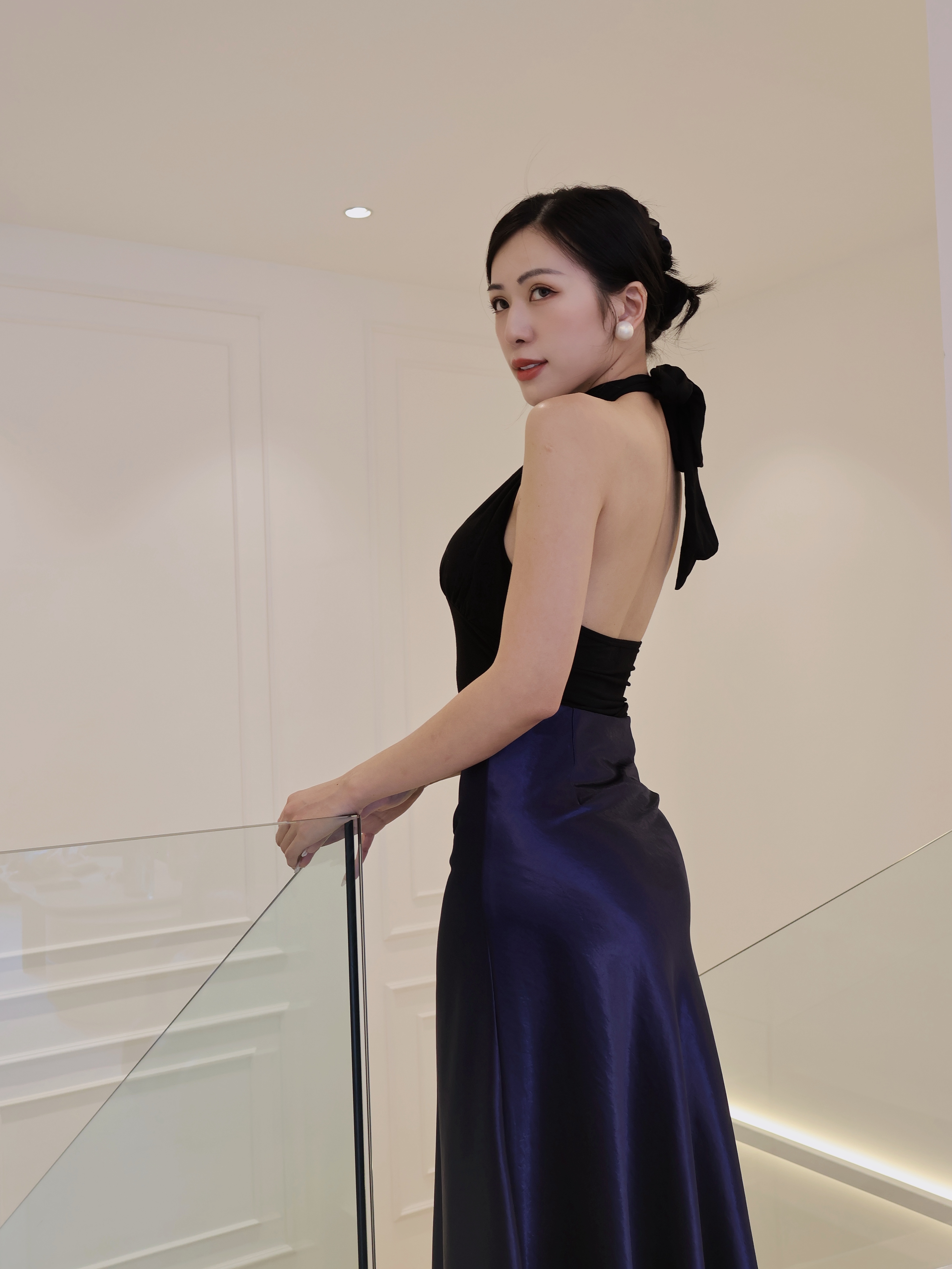 【花曼缎梦】【下身裙】【LBP独家新年系列】 气质显瘦A字高腰半身裙 (ST21597)