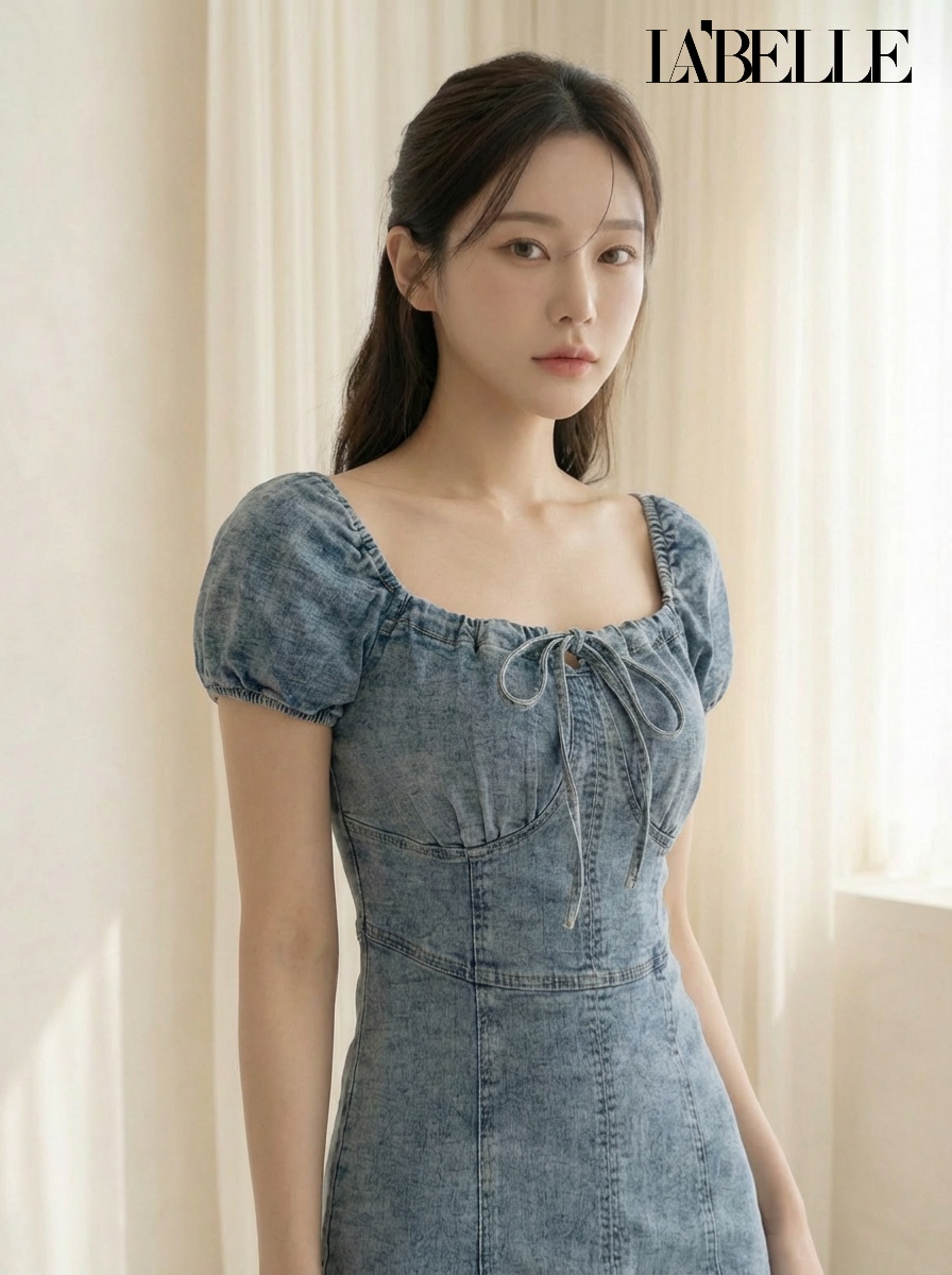 气质女神款系带设计显瘦连身裙 (ST21605)