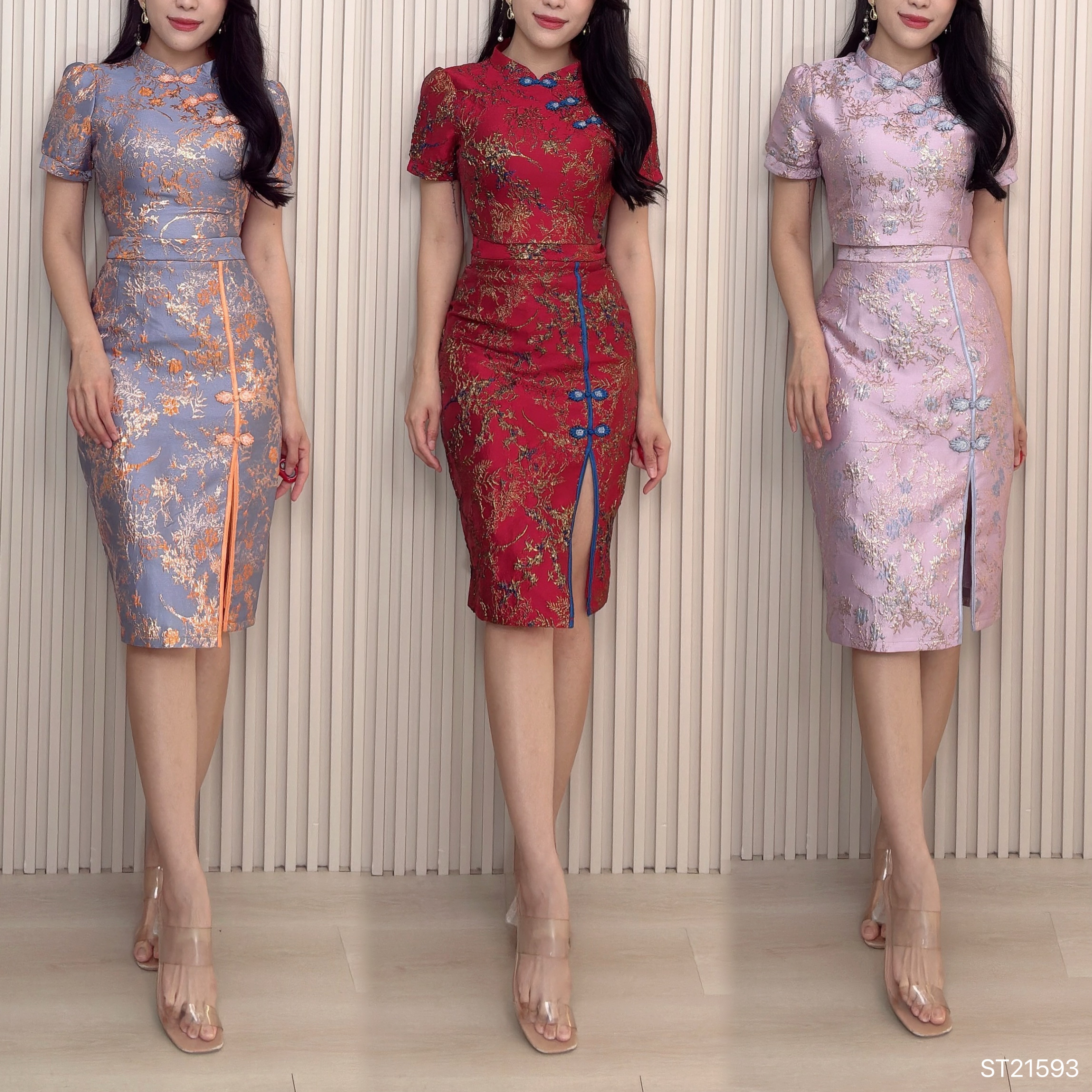 【旗袍半身裙】【预购PRE-ORDER】【LBP 独家新年系列】高级感刺绣包臀高腰半身裙 (ST21593)