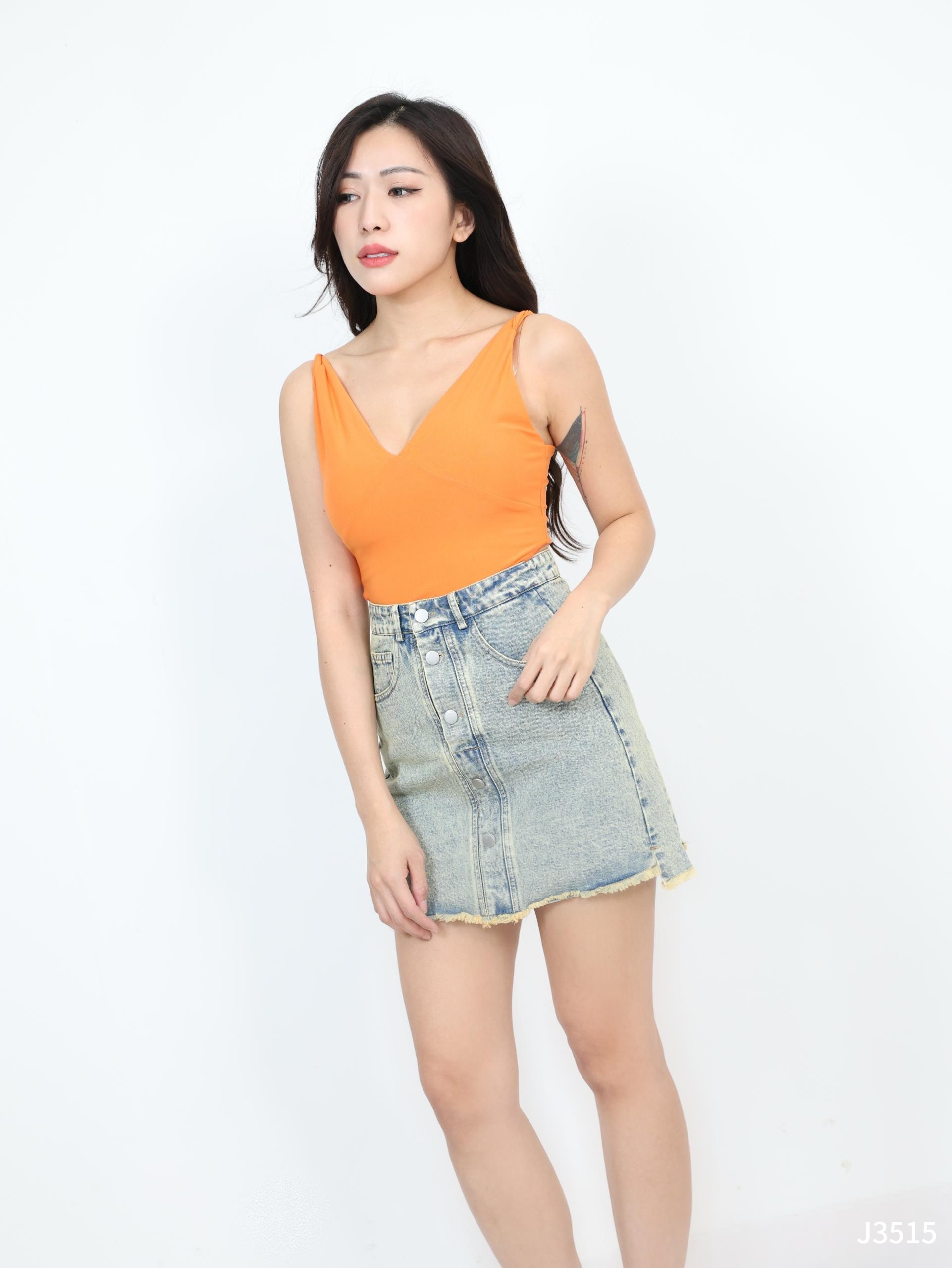 【LBP独家】时尚百搭单排扣设计高腰裤裙 (J3515) -特价-La'Belle Fashion Boutique Sdn Bhd