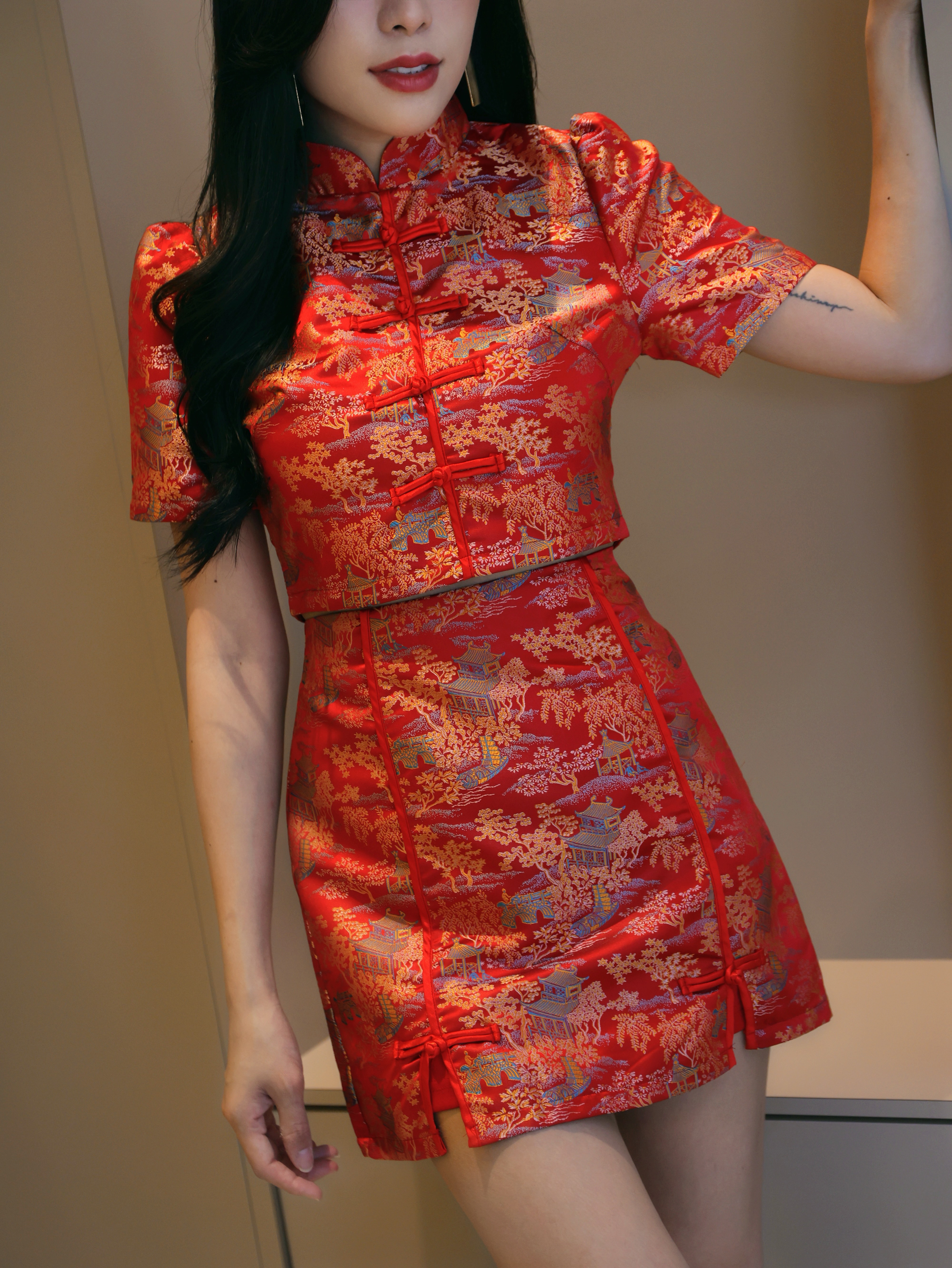 【LBP GXFC 独家新年系列】国风改良版旗袍两件套 (ST21196)-La'Belle Fashion Boutique Sdn Bhd