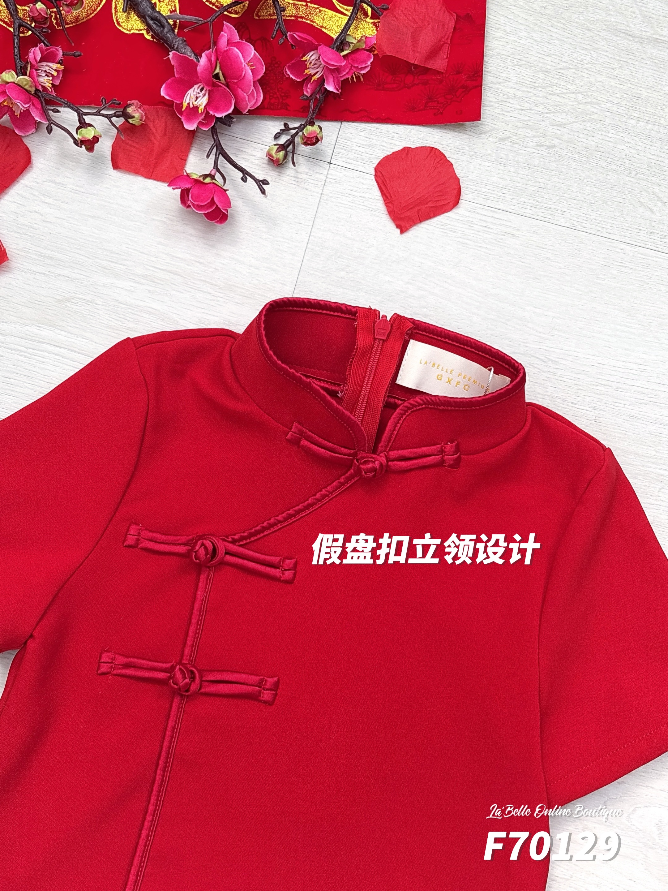 【LBP亲子系列-红运当头】简约改良版旗袍两件套【女童款】(F70129)-La'Belle Fashion Boutique Sdn Bhd