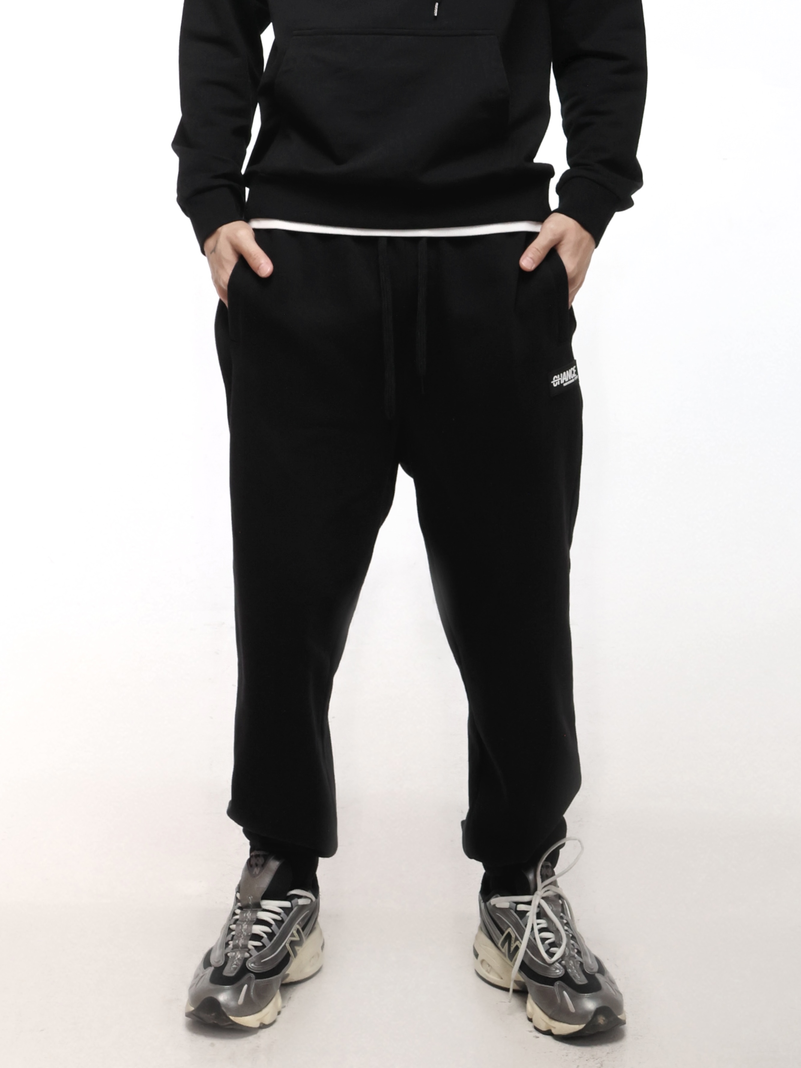 Solid Colour Men's Joggers with "CHANCE" Slogan (YS30129)