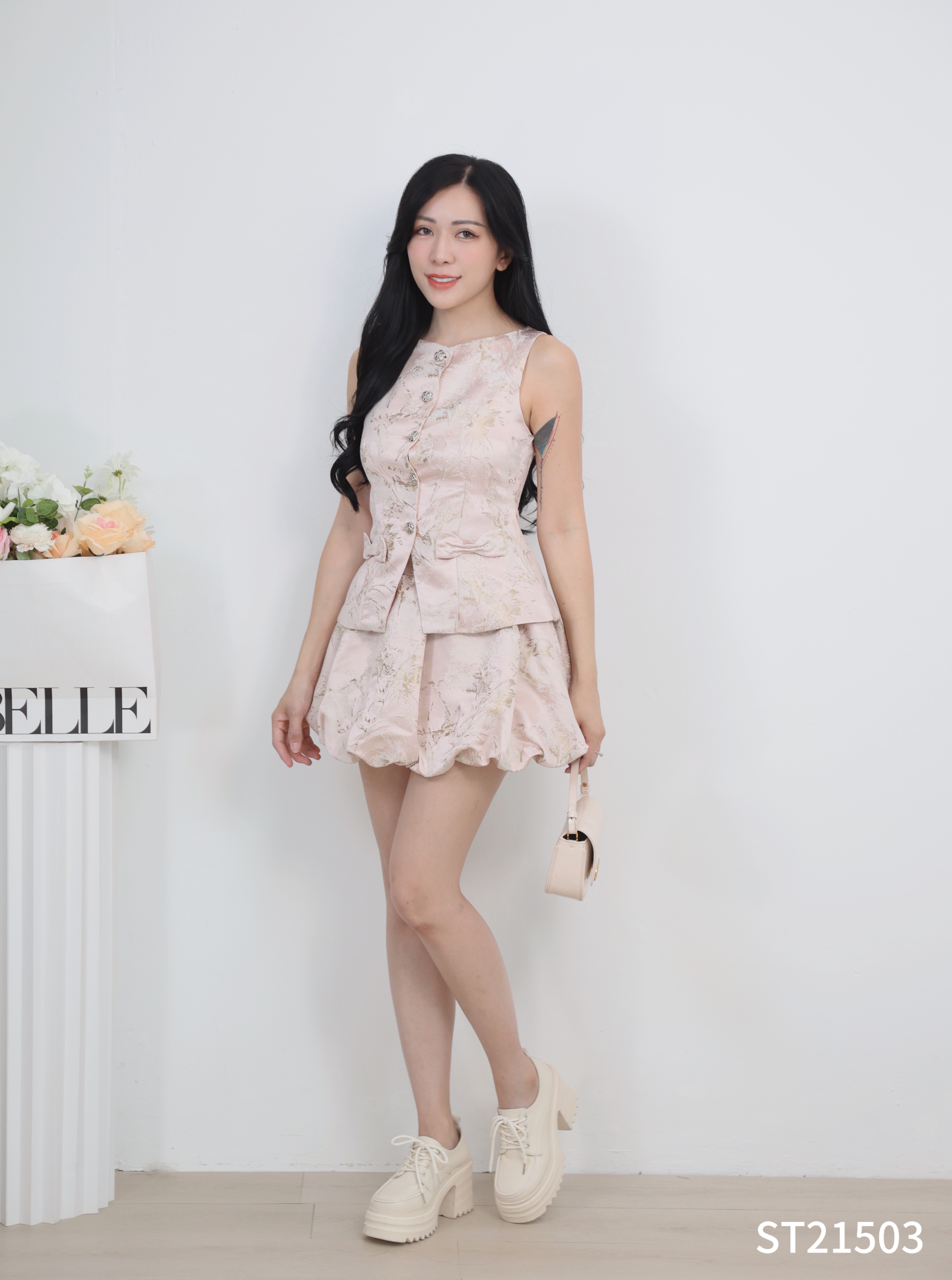 甜美洋气旗袍两件套 (ST21503)