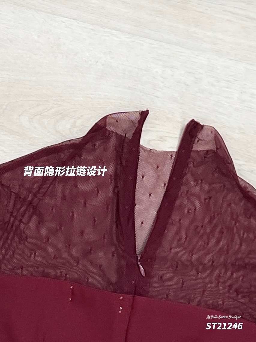 【LBP独家】纯欲风V领拼接网纱连身裤(ST21246)-La'Belle Fashion Boutique Sdn Bhd