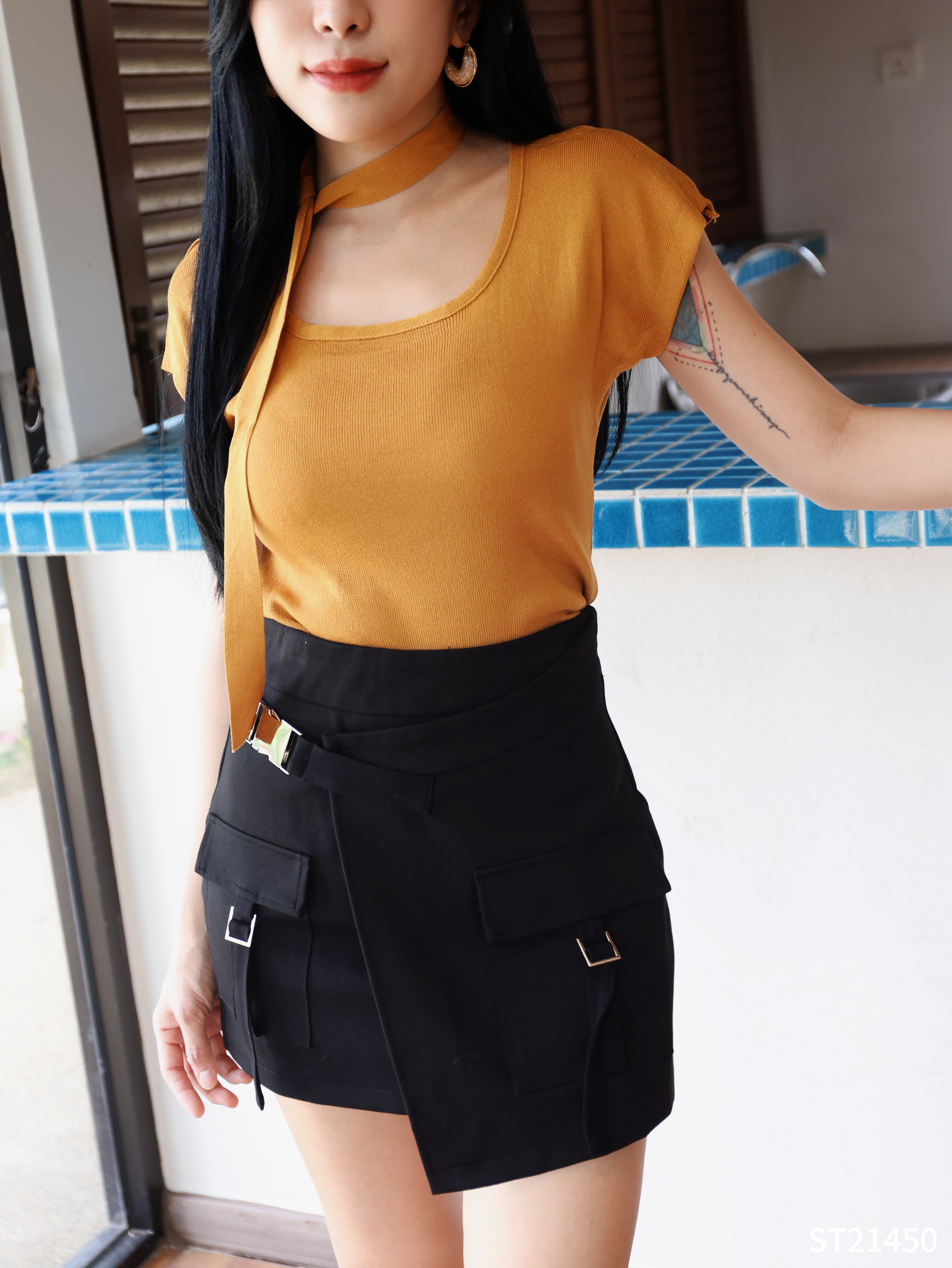 【LBP独家】酷Girl工装风A字显瘦高腰裙 (ST21450)