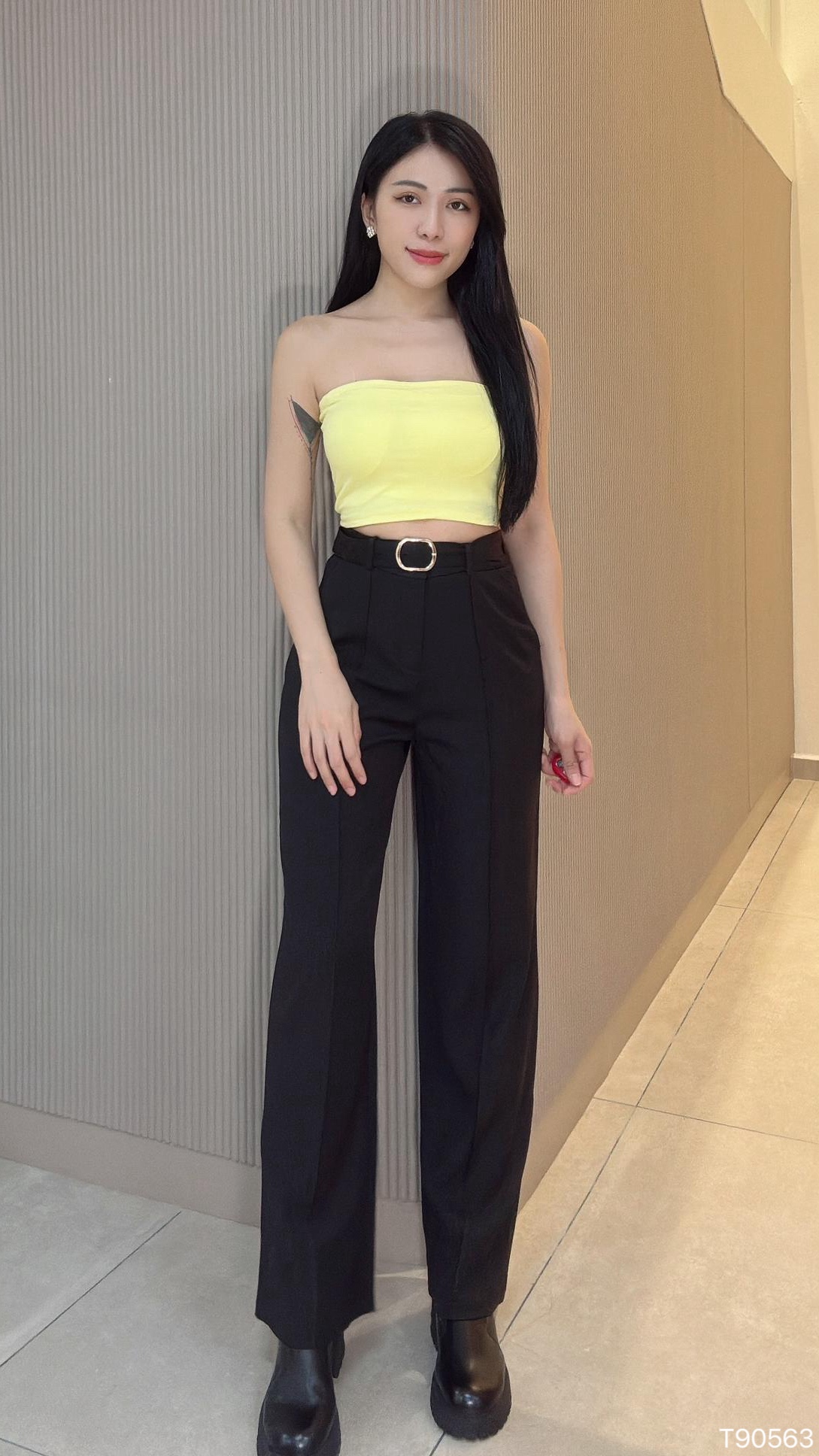 百搭辣妹纯色抹胸上衣/内搭 (T90563)