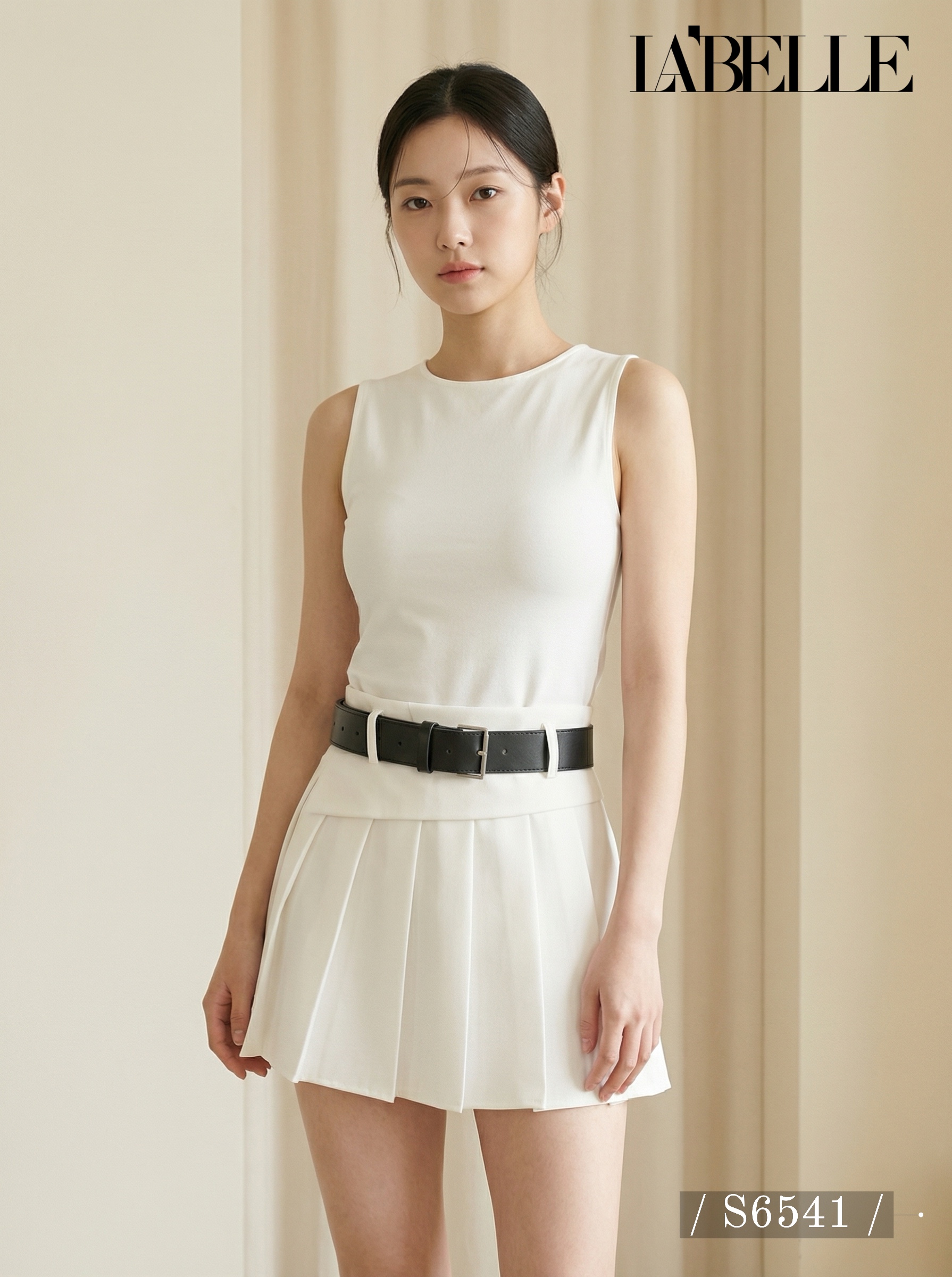 学院风A字不规则百褶高腰短裙 (S6541)