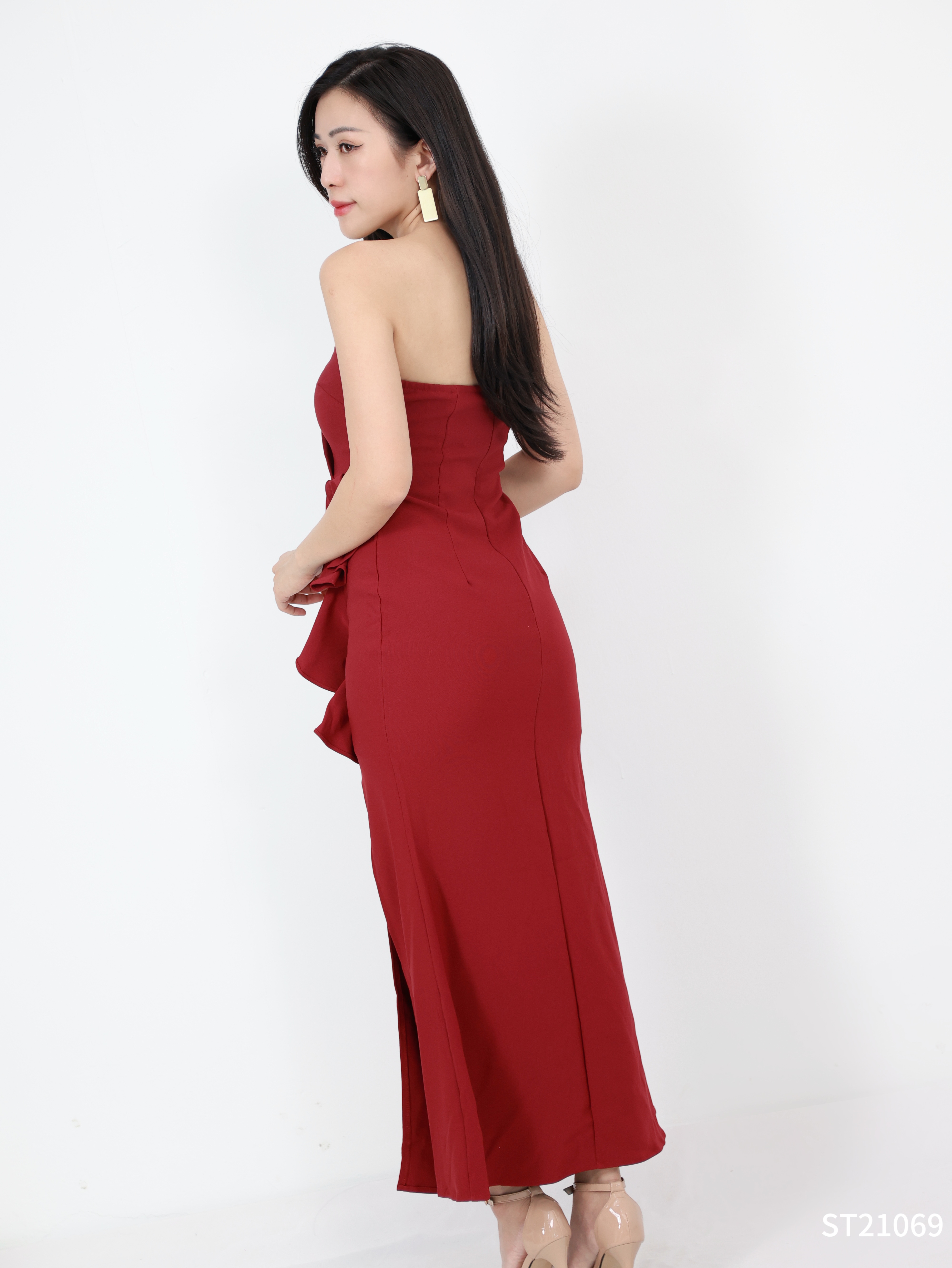 抹胸鱼尾开叉设计连身裙 (ST21069) - 特价-La'Belle Fashion Boutique Sdn Bhd