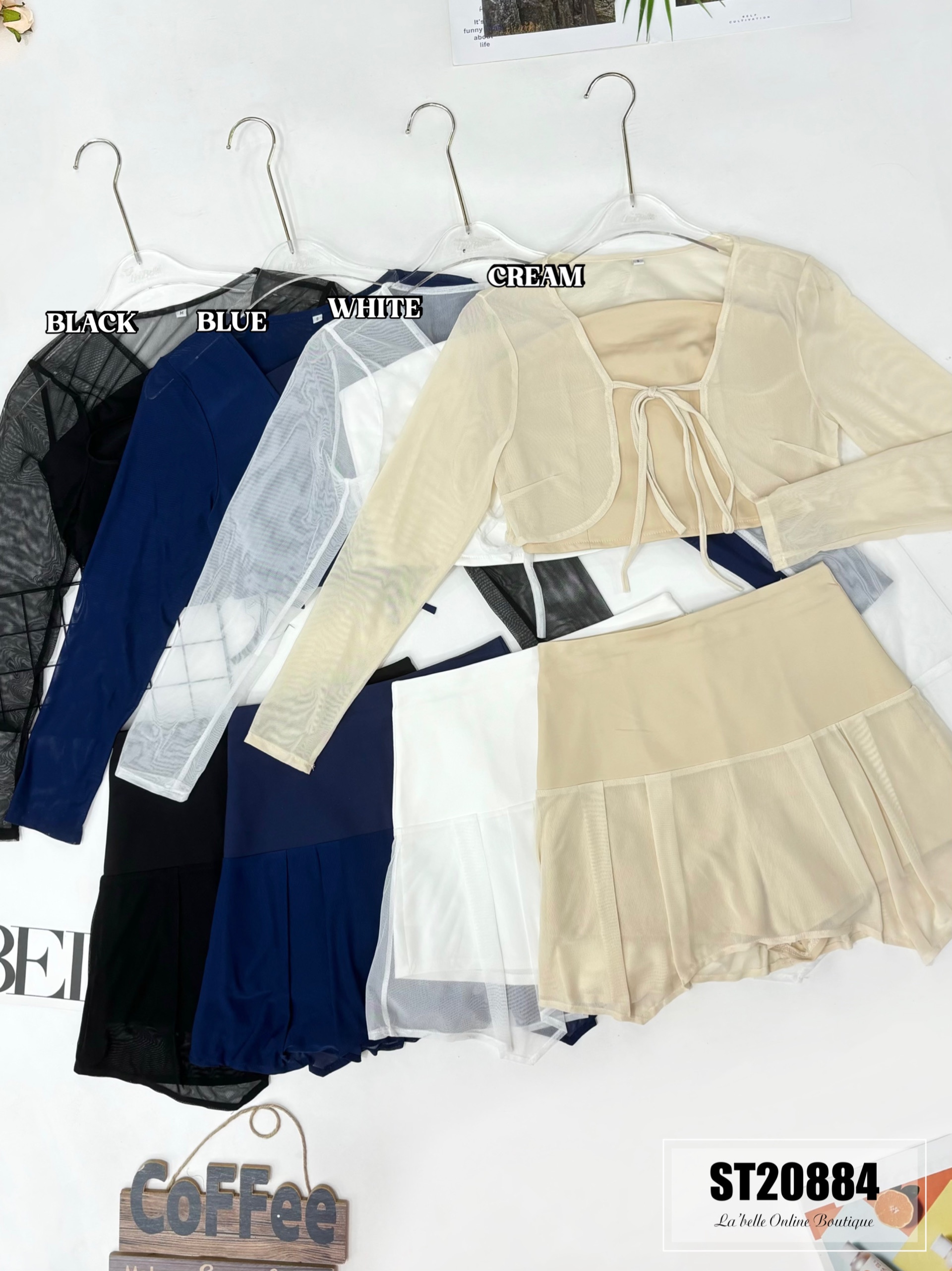 绝美网纱罩衫设计三件套 (ST20884)