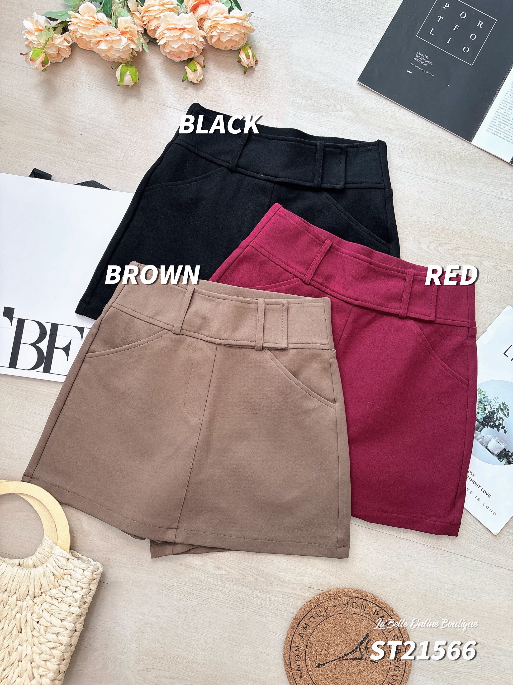 【LBP独家】高级感显瘦A字包臀高腰裤裙 (ST21566)