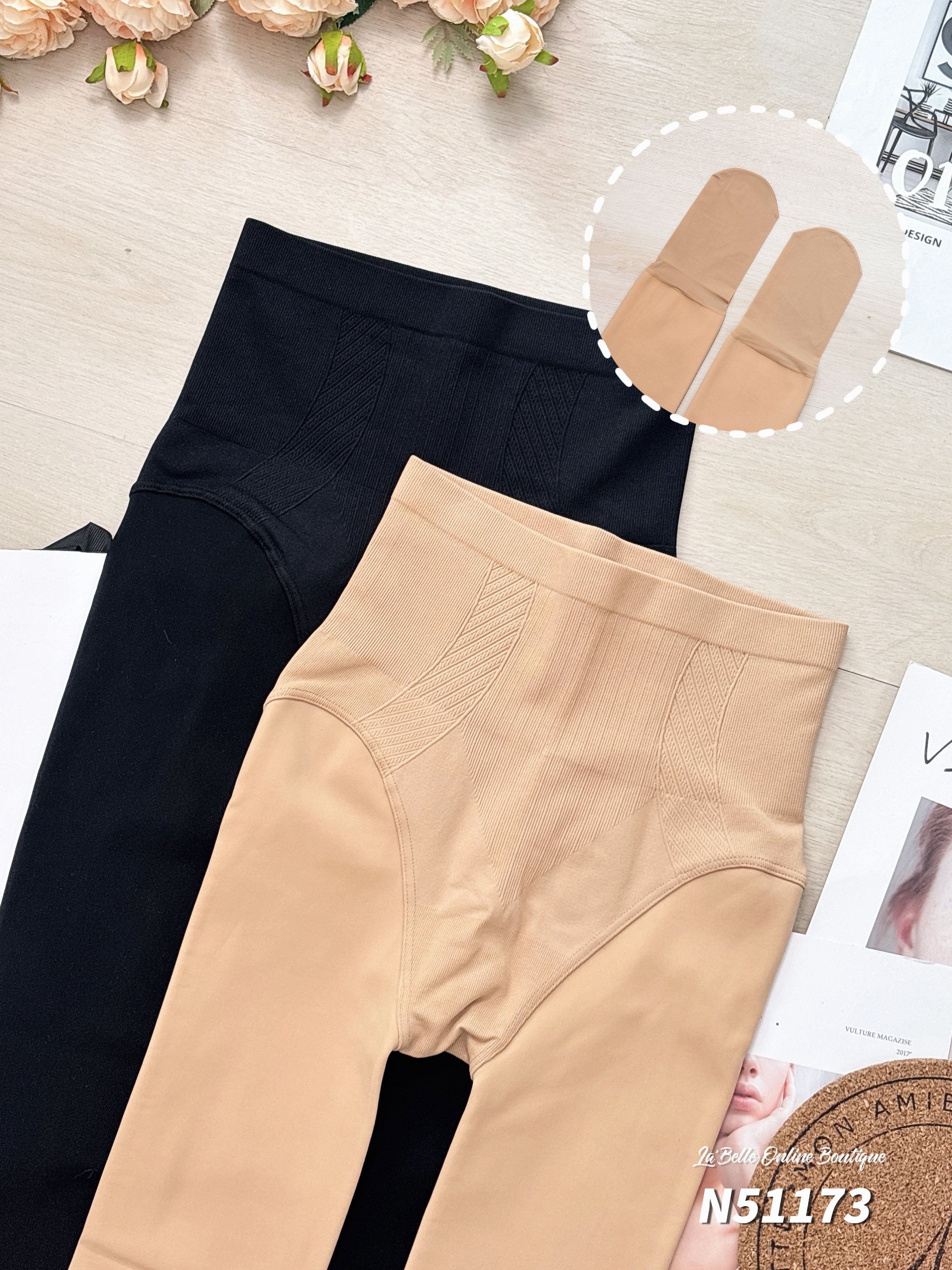 必买光腿神器！粉底液裸感面膜连袜打底裤 (N51173)