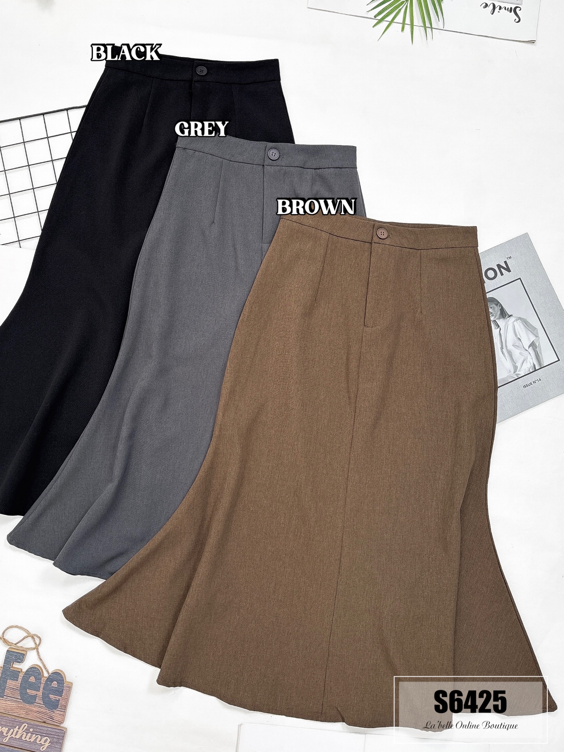 修身鱼尾设计高腰半身裙 (S6425) - 特价-La'Belle Fashion Boutique Sdn Bhd