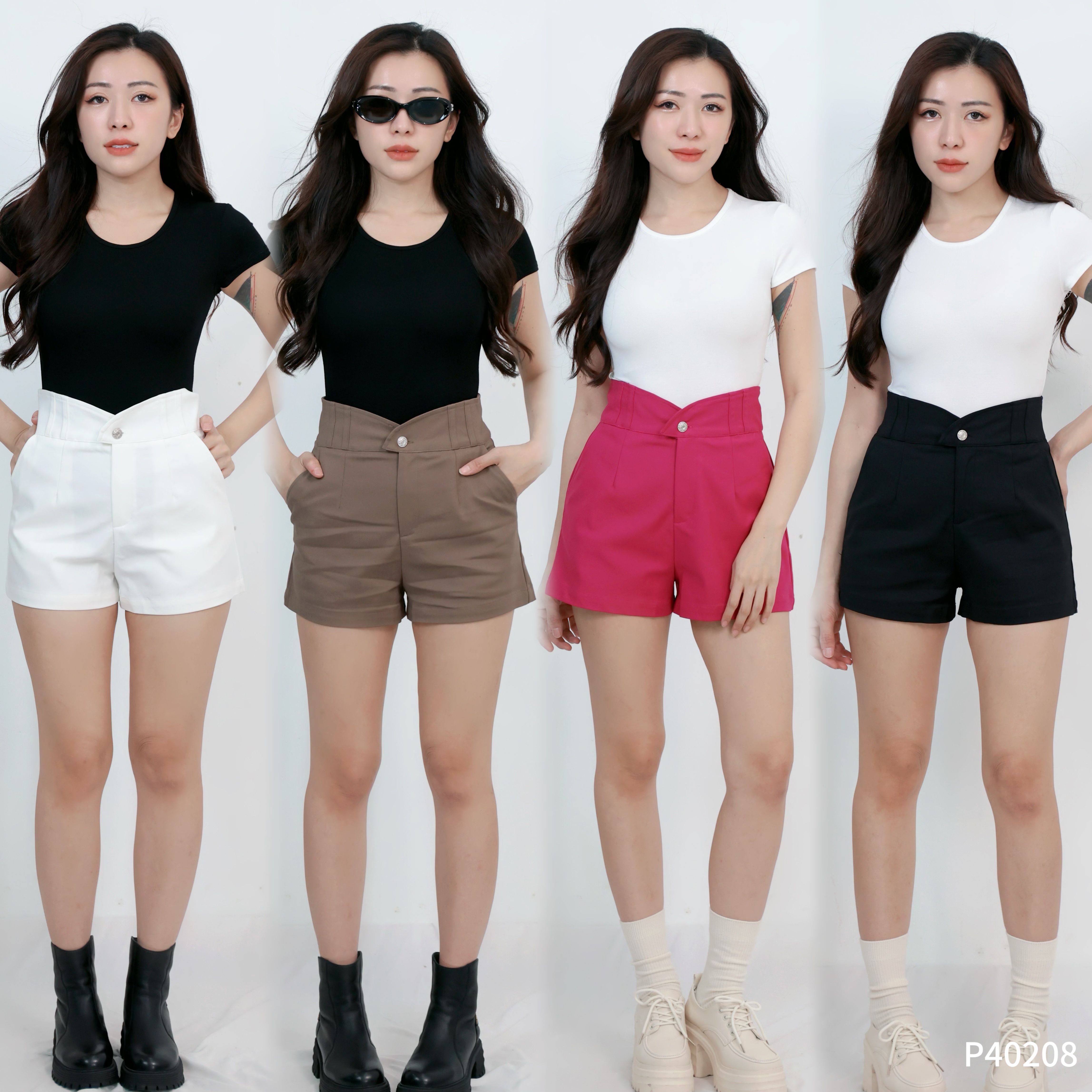 【LBP独家】气质百搭A字高腰阔腿短裤 (P40208)