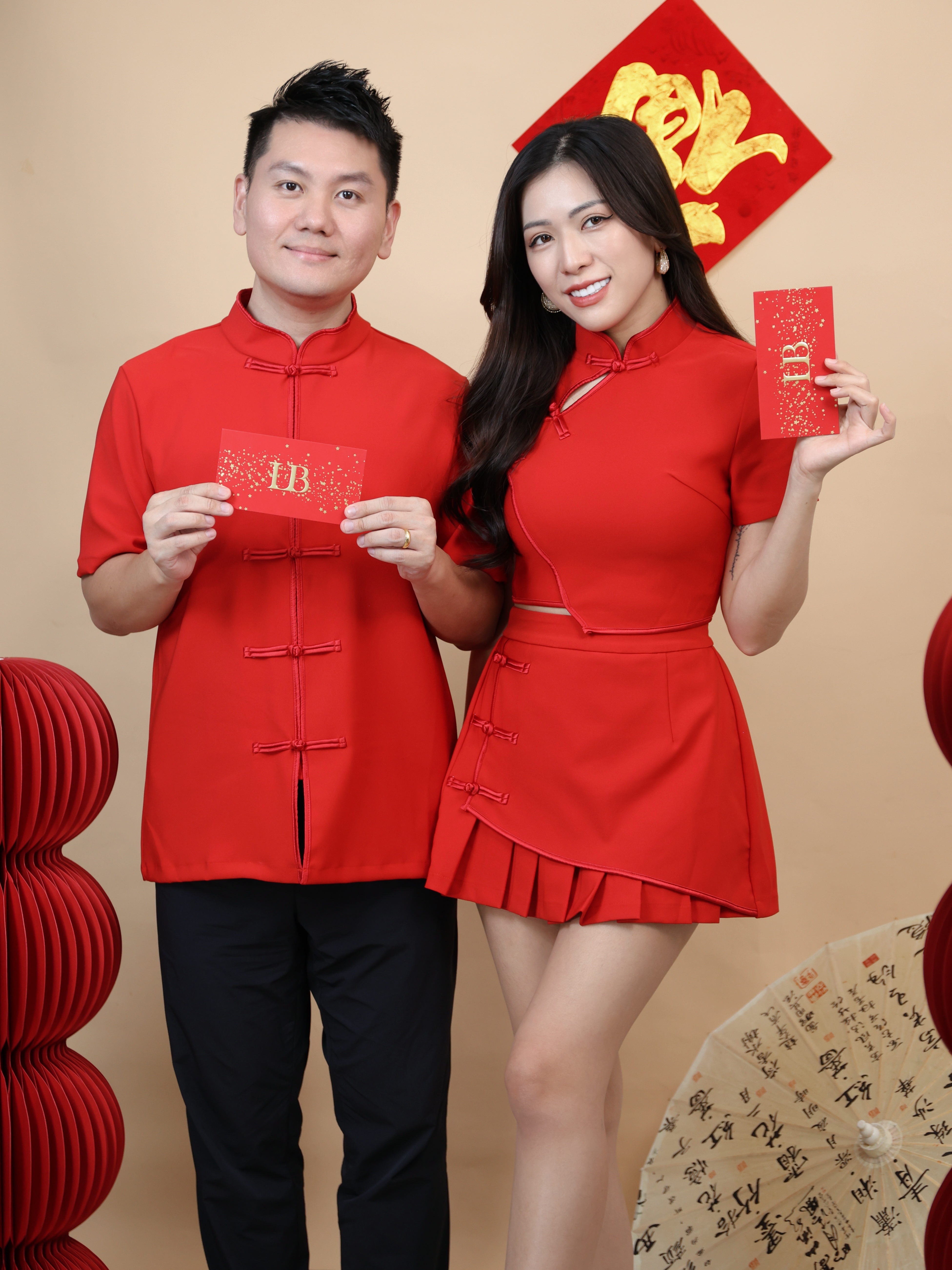 【LBP亲子系列-红运当头】时尚新中式旗袍两件套【妈妈款】(F70127)-La'Belle Fashion Boutique Sdn Bhd