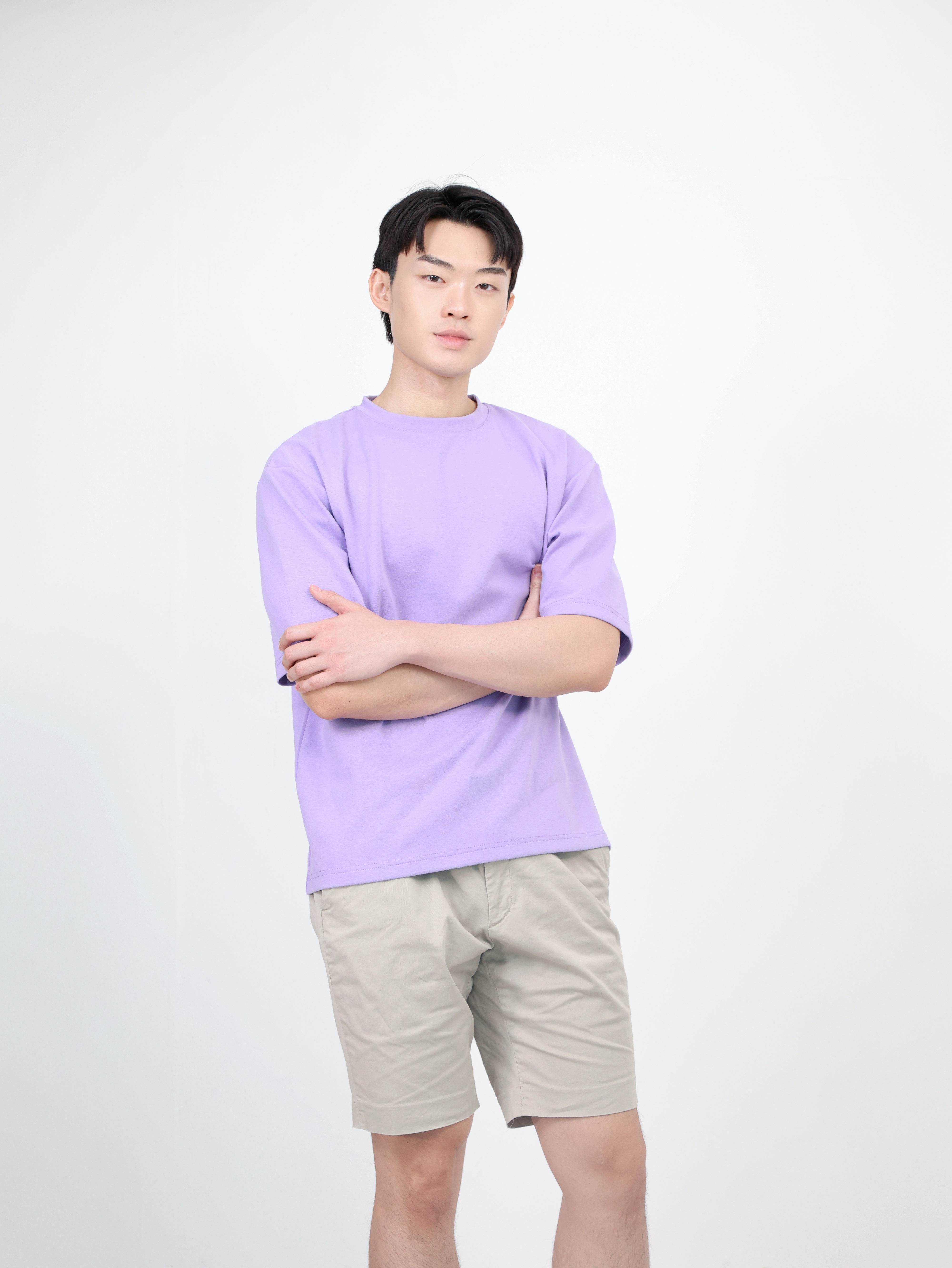 【STICKMEN】舒适圆领宽松OverSize上衣（SM100101 PURPLE）