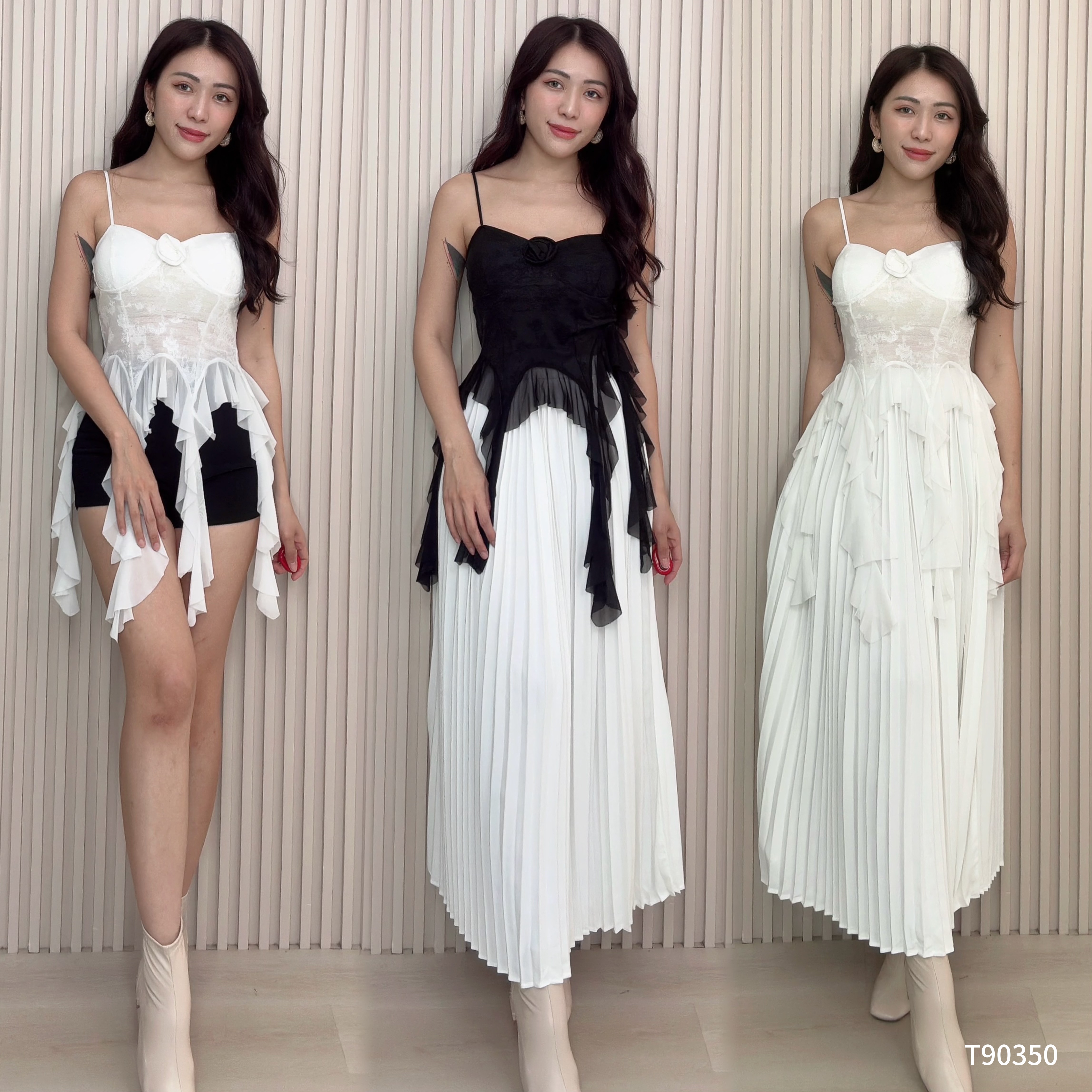 不规则荷叶边飘逸流苏吊带上衣 (T90350)-La'Belle Fashion Boutique Sdn Bhd