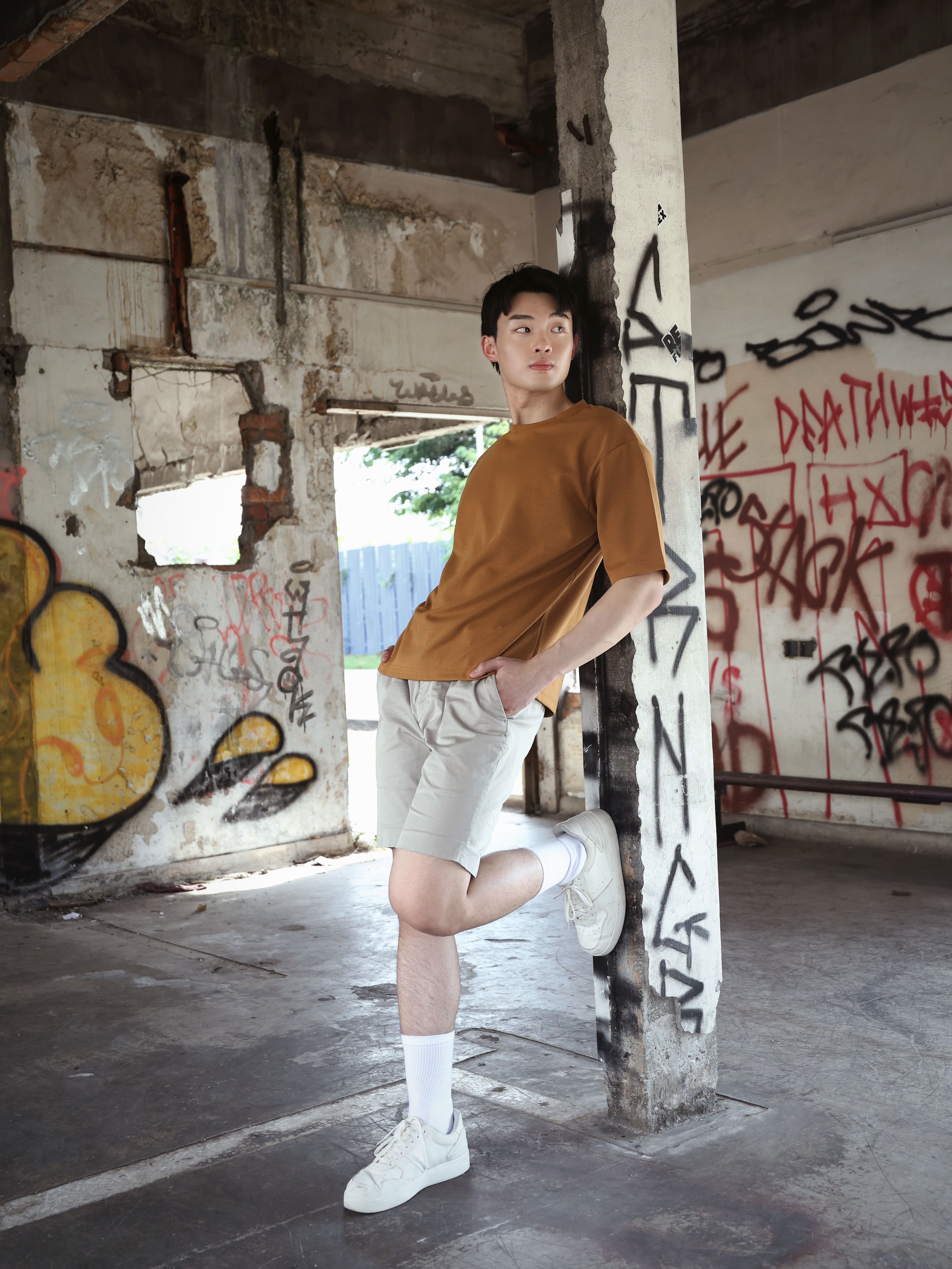 【STICKMEN】舒适圆领宽松OverSize上衣（SM100101 BROWN）